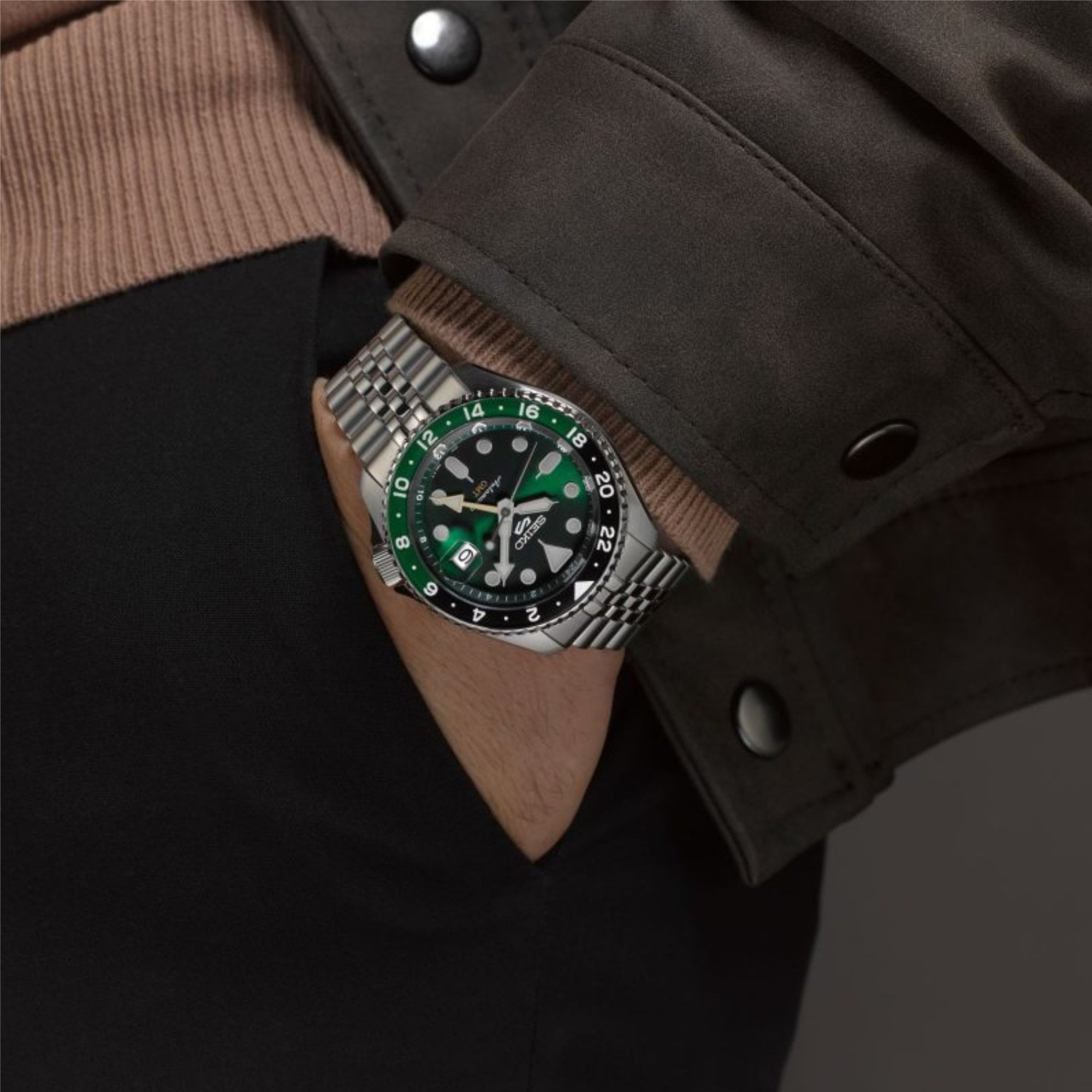 Seiko 5 Sports SKX GMT Automatic Green Watch