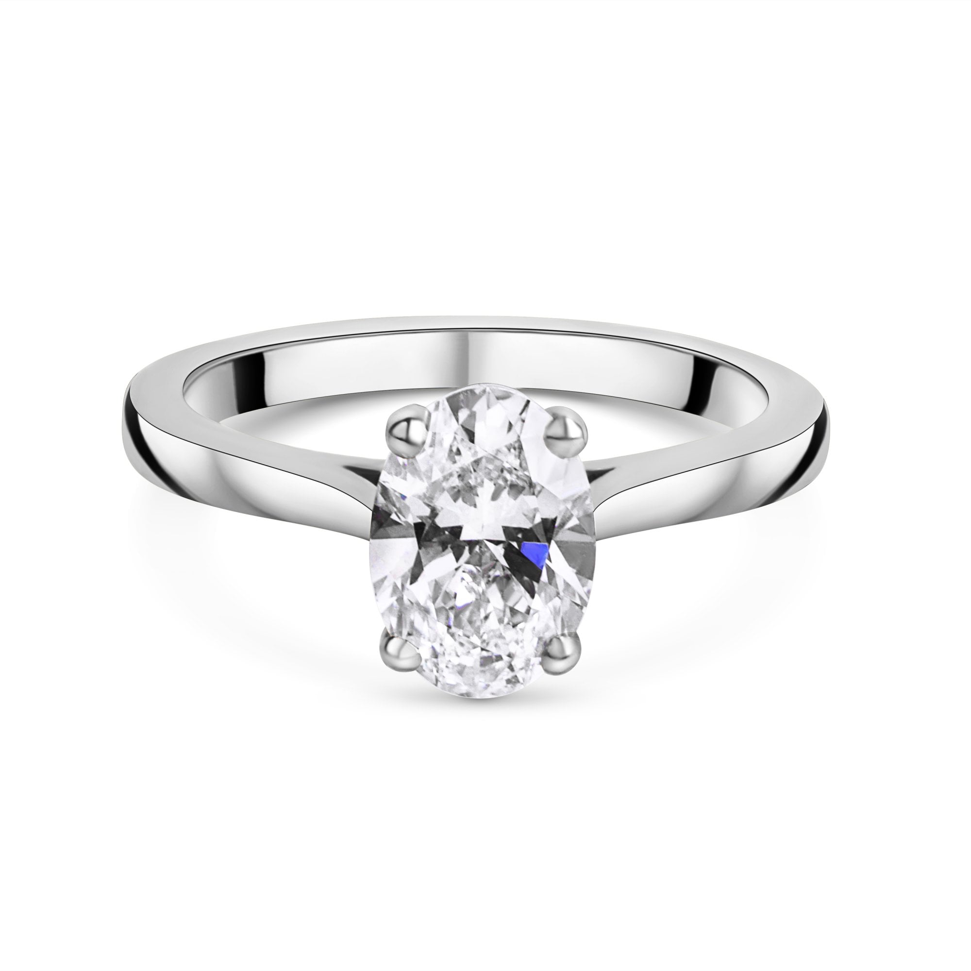 Platinum Oval Cut Lab Grown Diamond Solitaire Engagement Ring