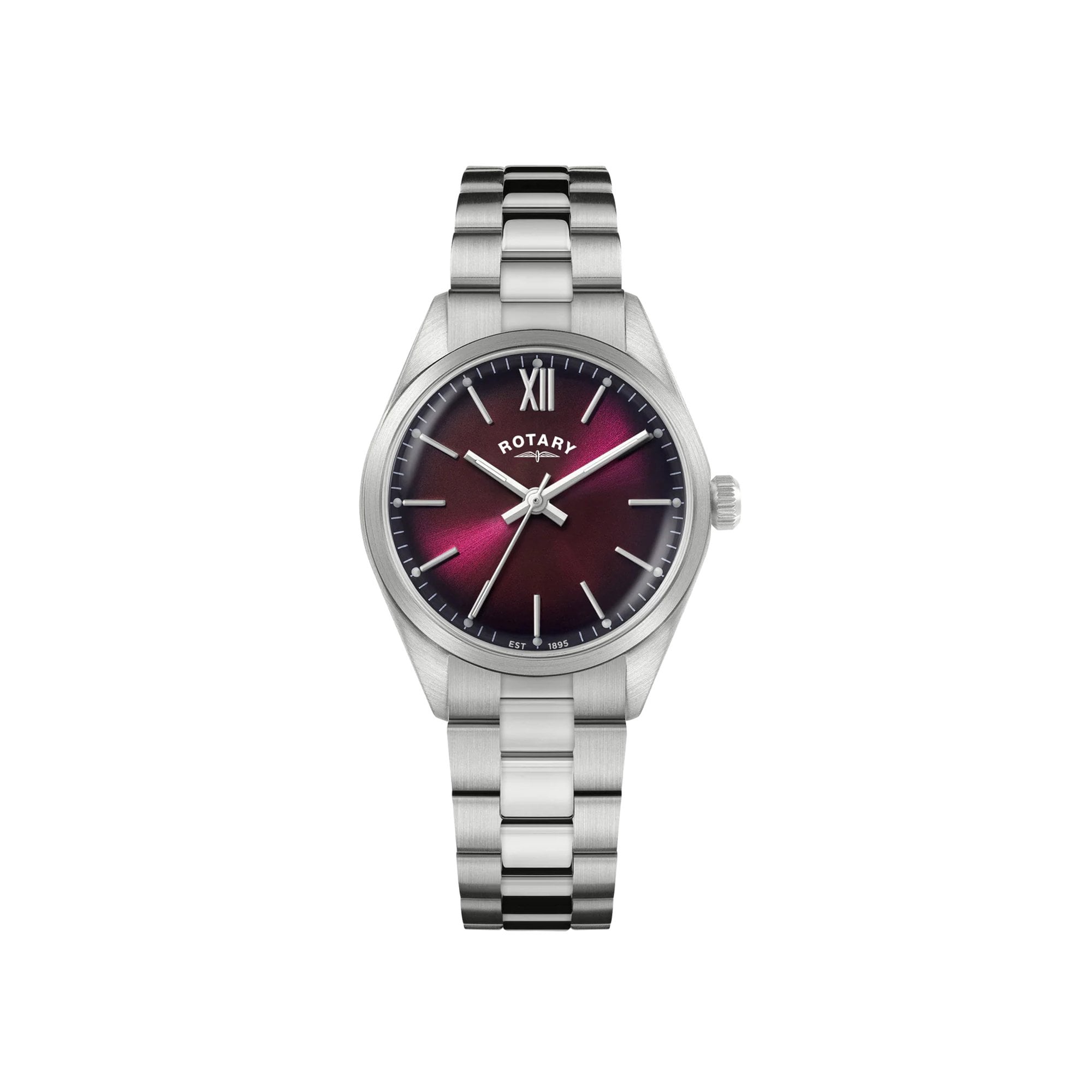 Women's Steel Rotary Heritage Watch with Red Dial