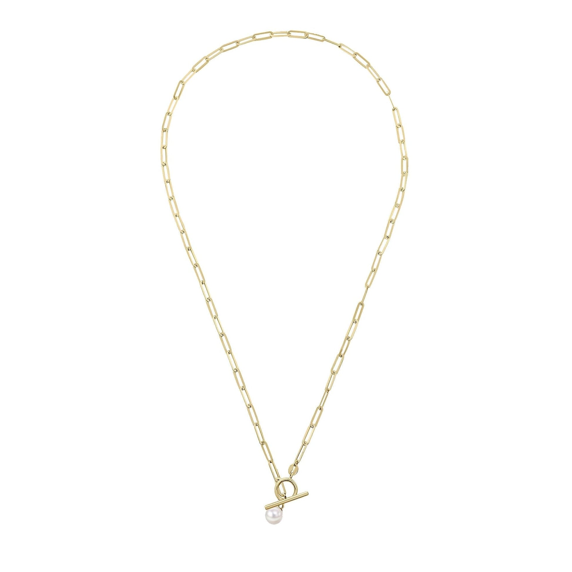 Delicate 9ct Yellow Gold Chain With White Freshwater Pearl Drop