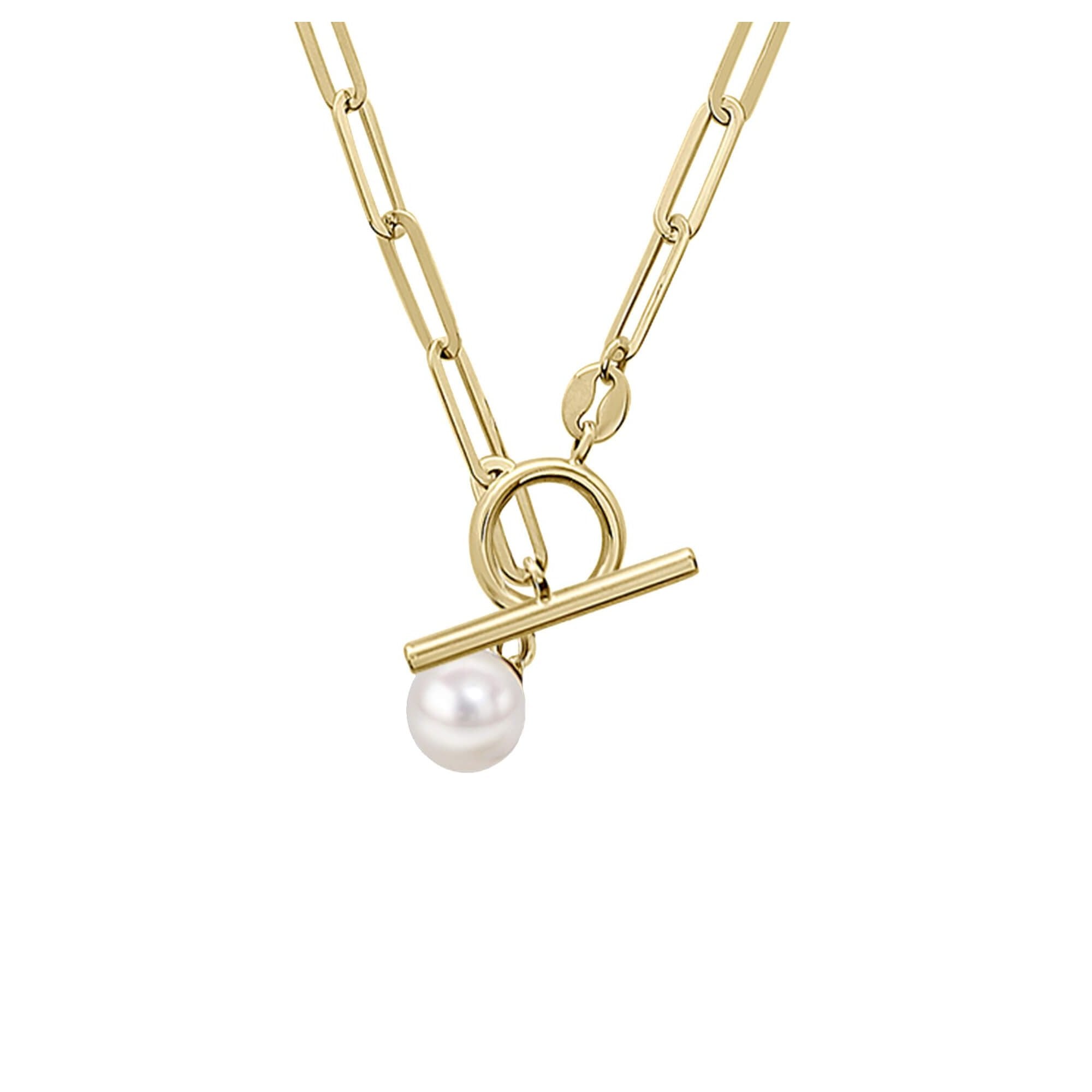 Delicate 9ct Yellow Gold Chain With White Freshwater Pearl Drop