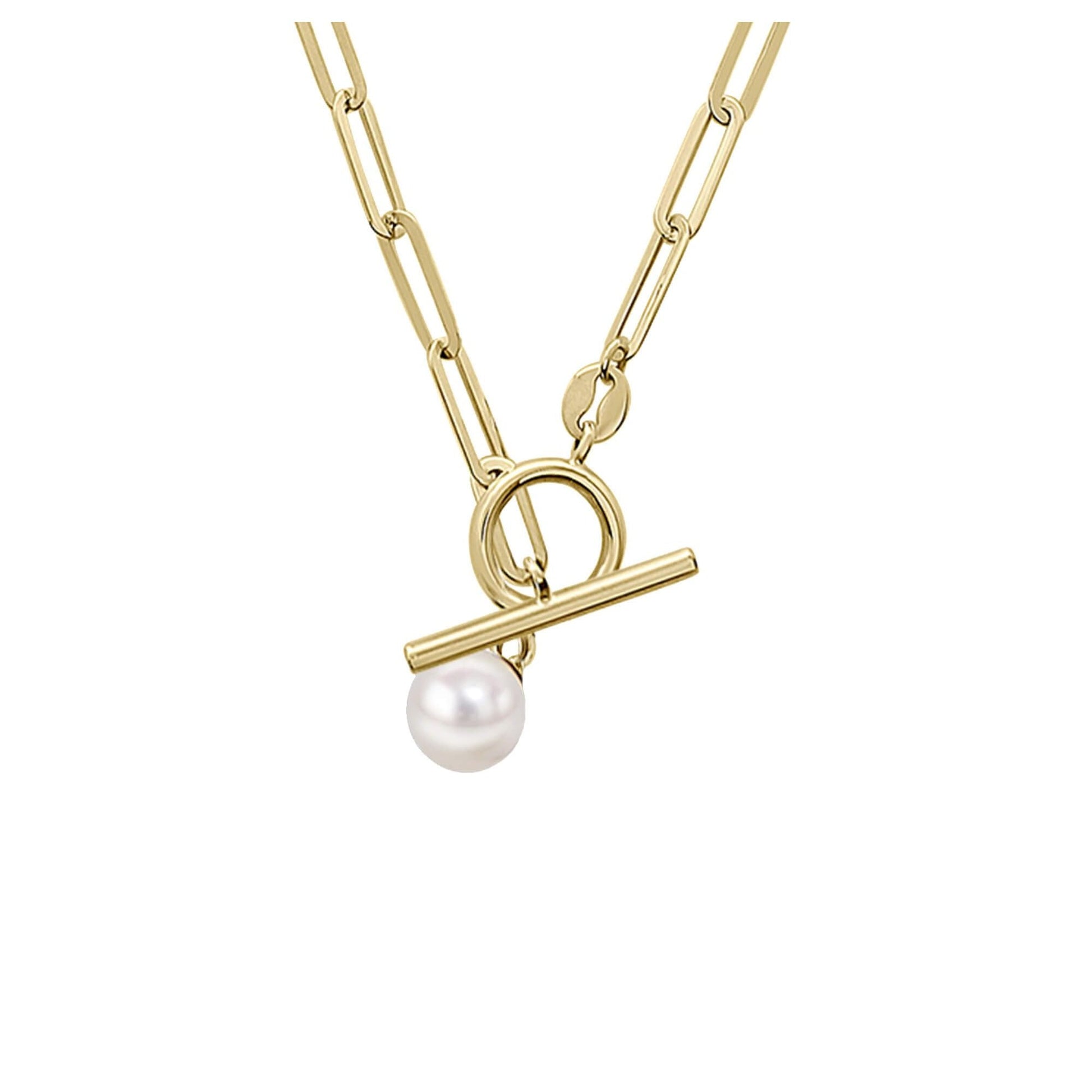 Delicate 9ct Yellow Gold Chain With White Freshwater Pearl Drop