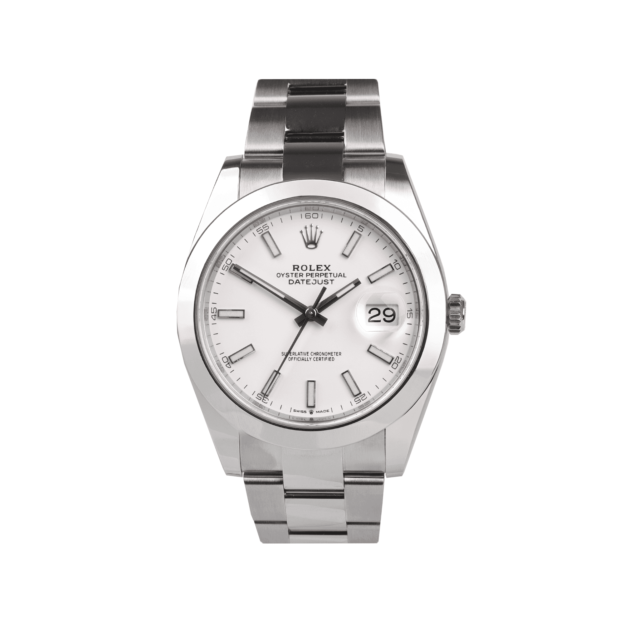 Rolex Datejust Steel Oyster Bracelet with a White Date Dial Pre-Owned Watch