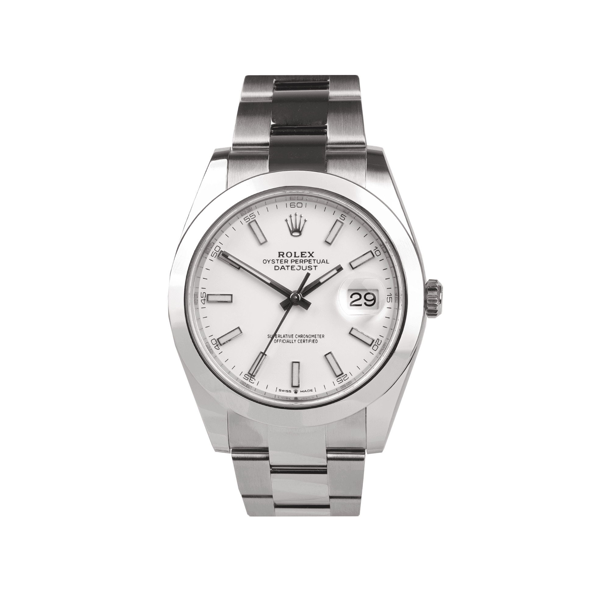 Rolex Datejust Steel Oyster Bracelet with a White Date Dial Pre-Owned Watch