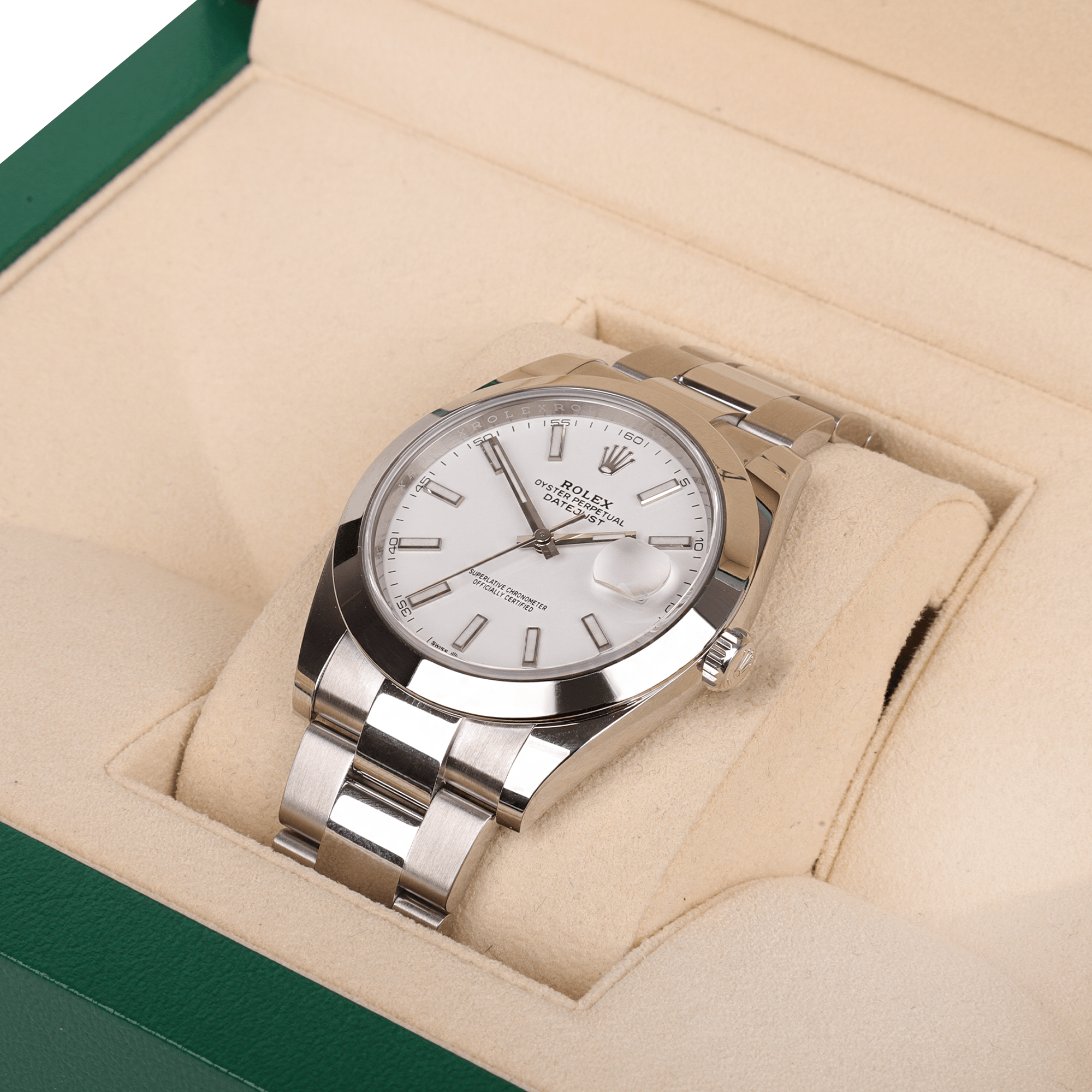 Rolex Datejust Steel Oyster Bracelet with a White Date Dial Pre-Owned Watch