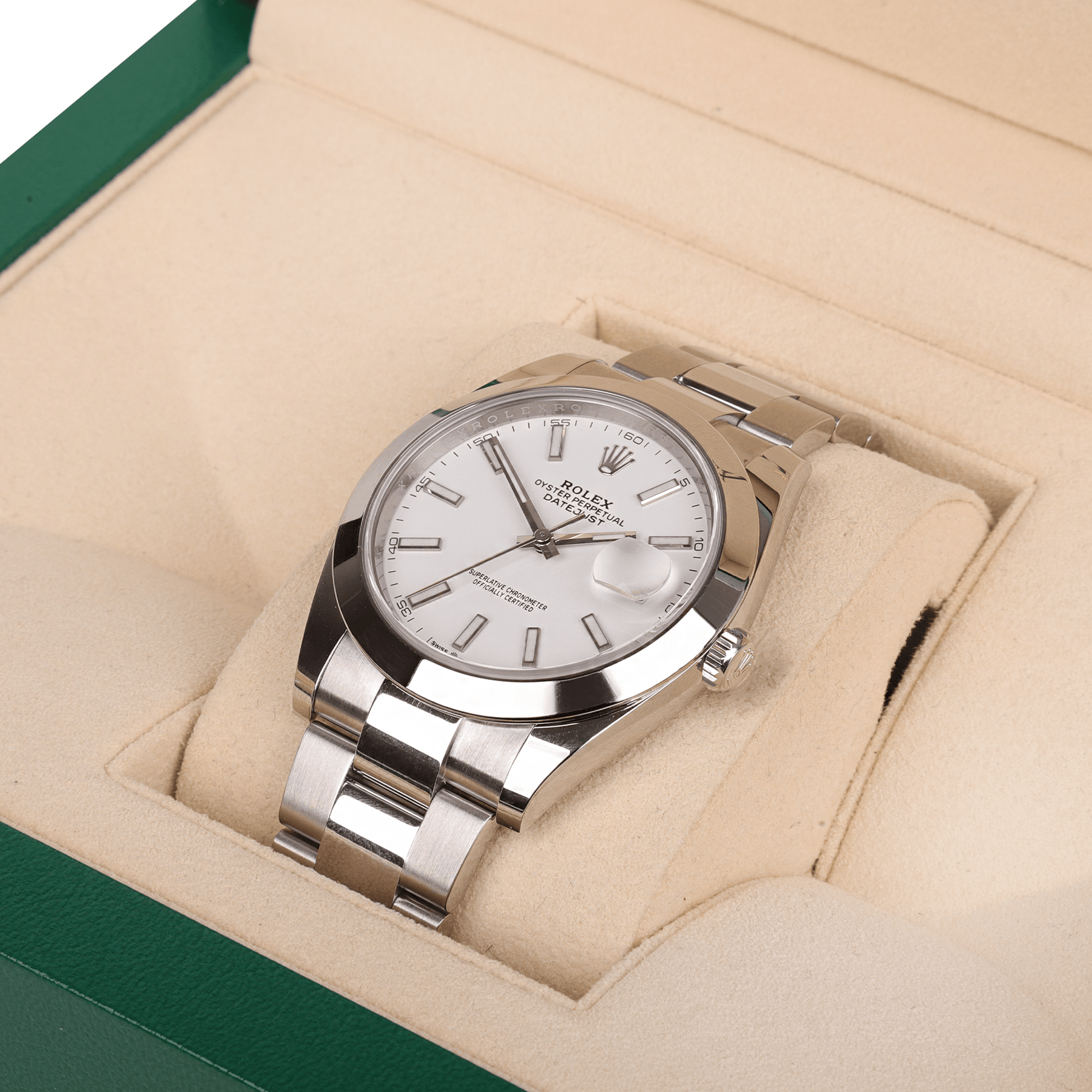 Rolex Datejust Steel Oyster Bracelet with a White Date Dial Pre-Owned Watch