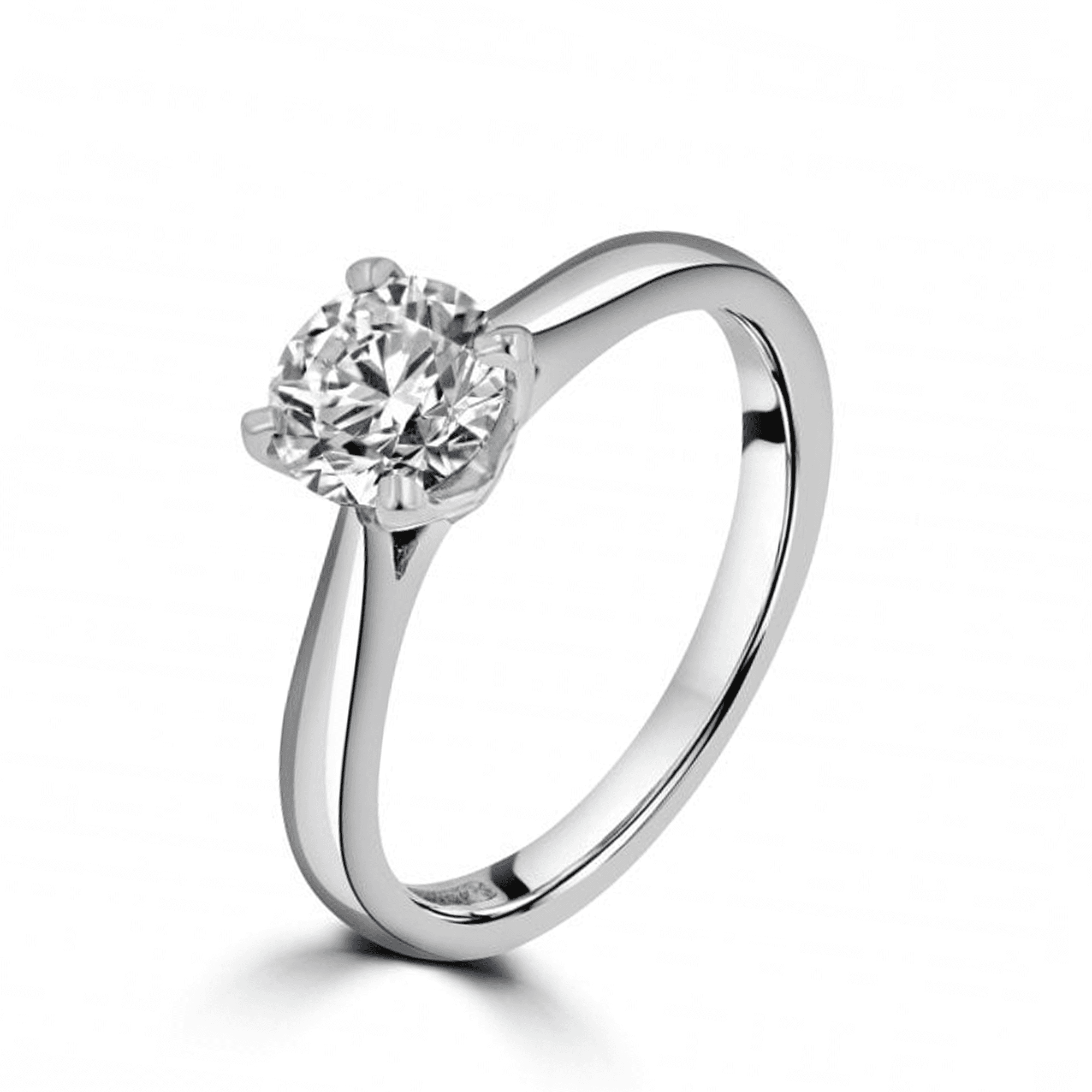 Platinum Round Brilliant Cut Diamond 0.94ct Ring