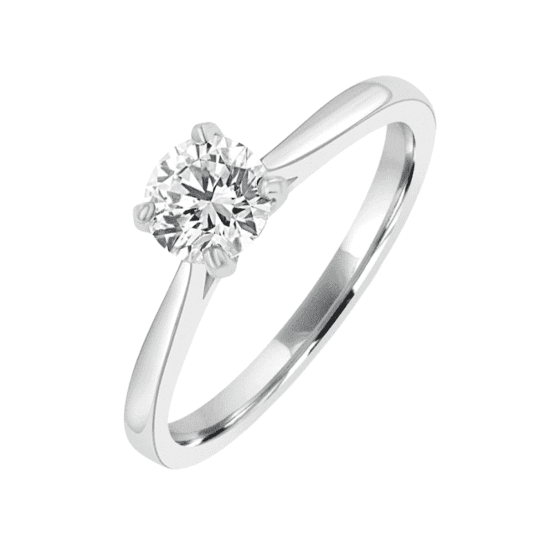 Platinum 0.70ct Round Diamond Engagement Ring - Triple Excellent GIA Certified