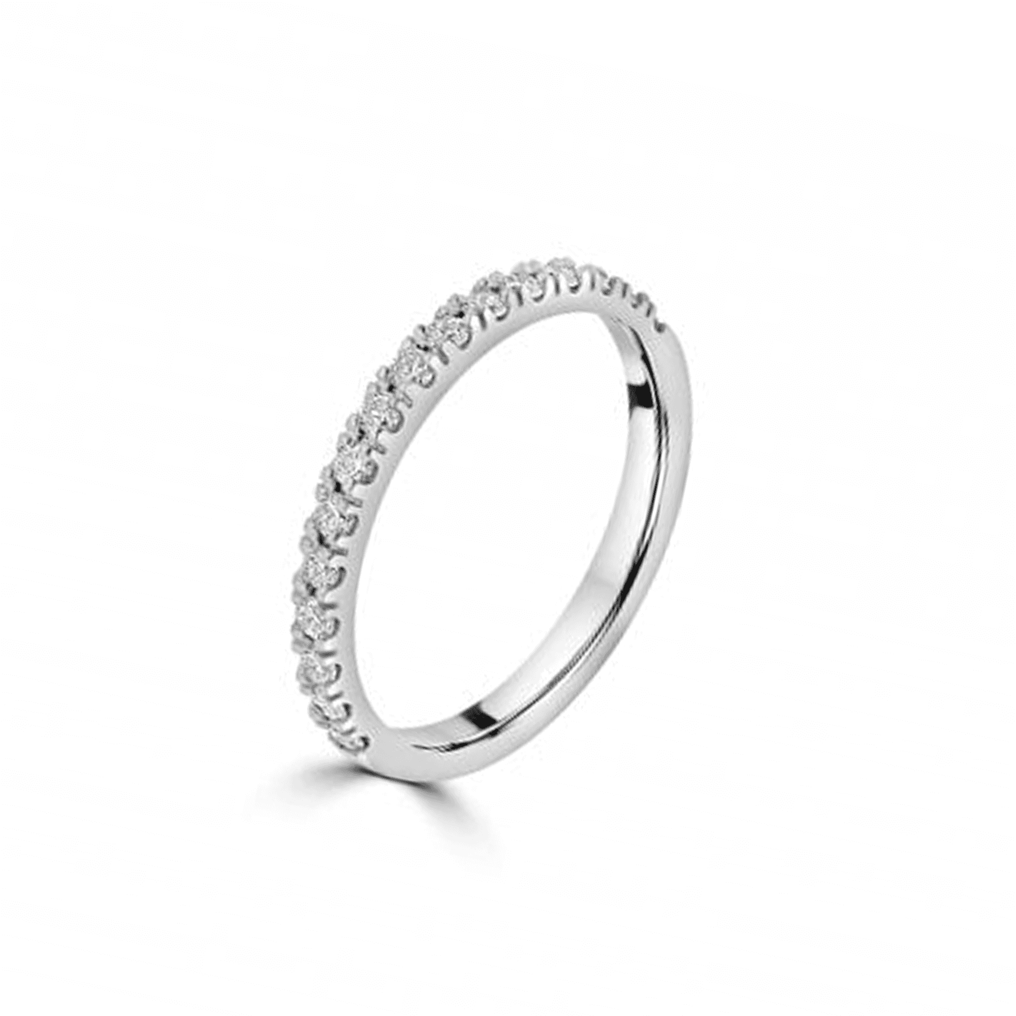 Platinum 1/2 Eternity Ring with 16 RBC Diamonds, 0.48CT total