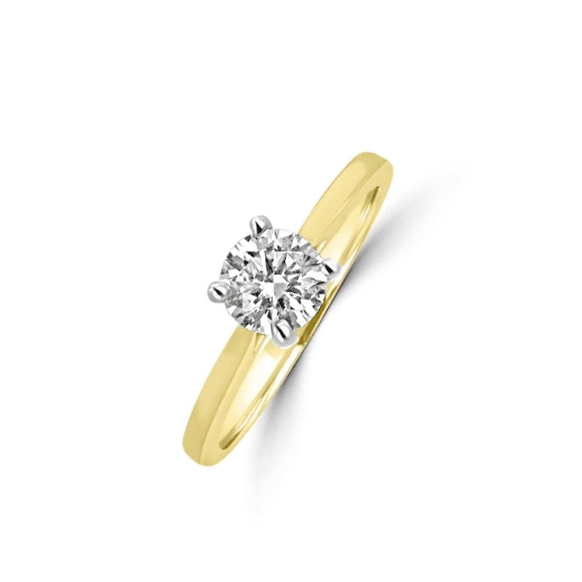 18ct Yellow Gold 0.50ct Round Diamond Solitaire Engagement Ring