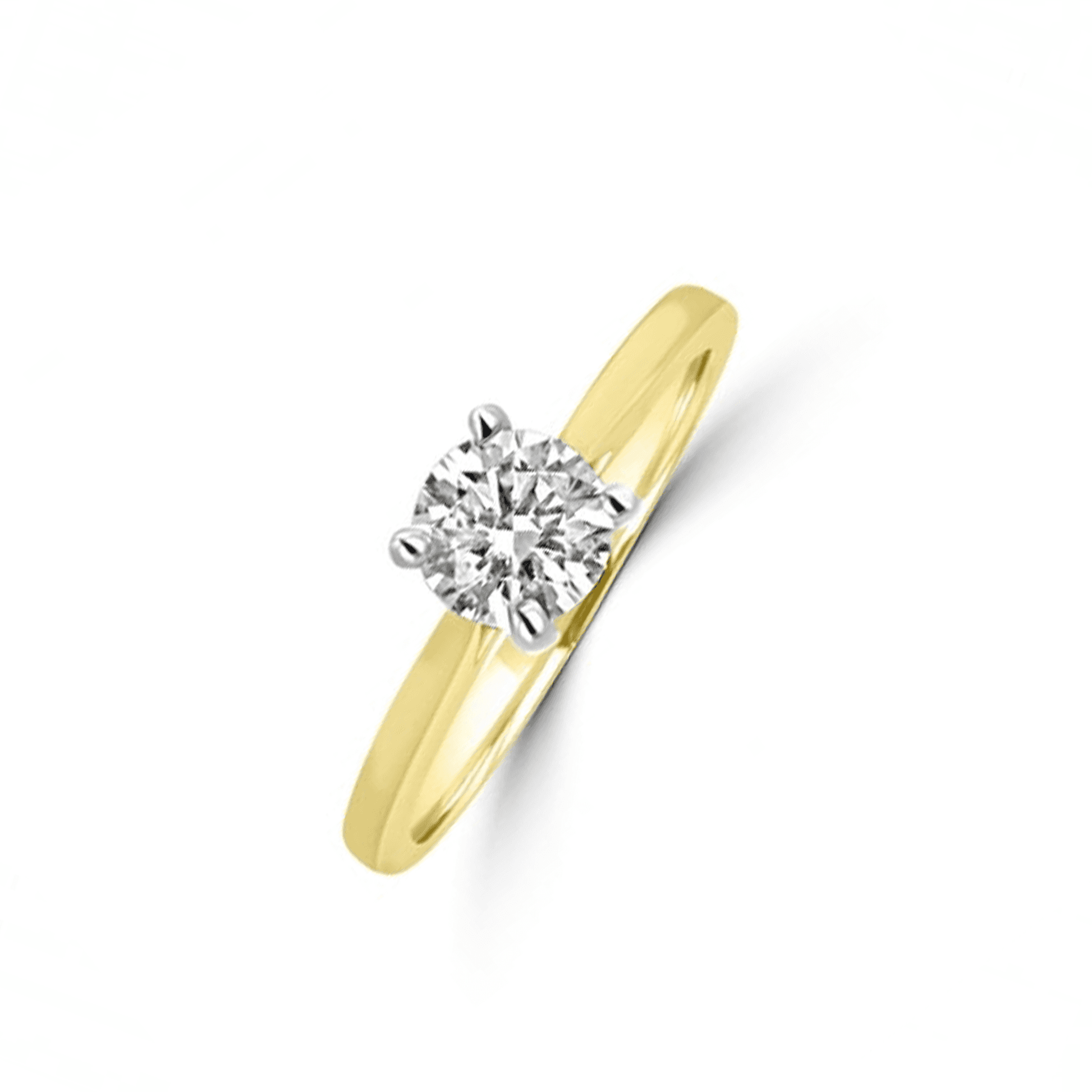18ct Yellow Gold 0.50ct Round Diamond Solitaire Engagement Ring