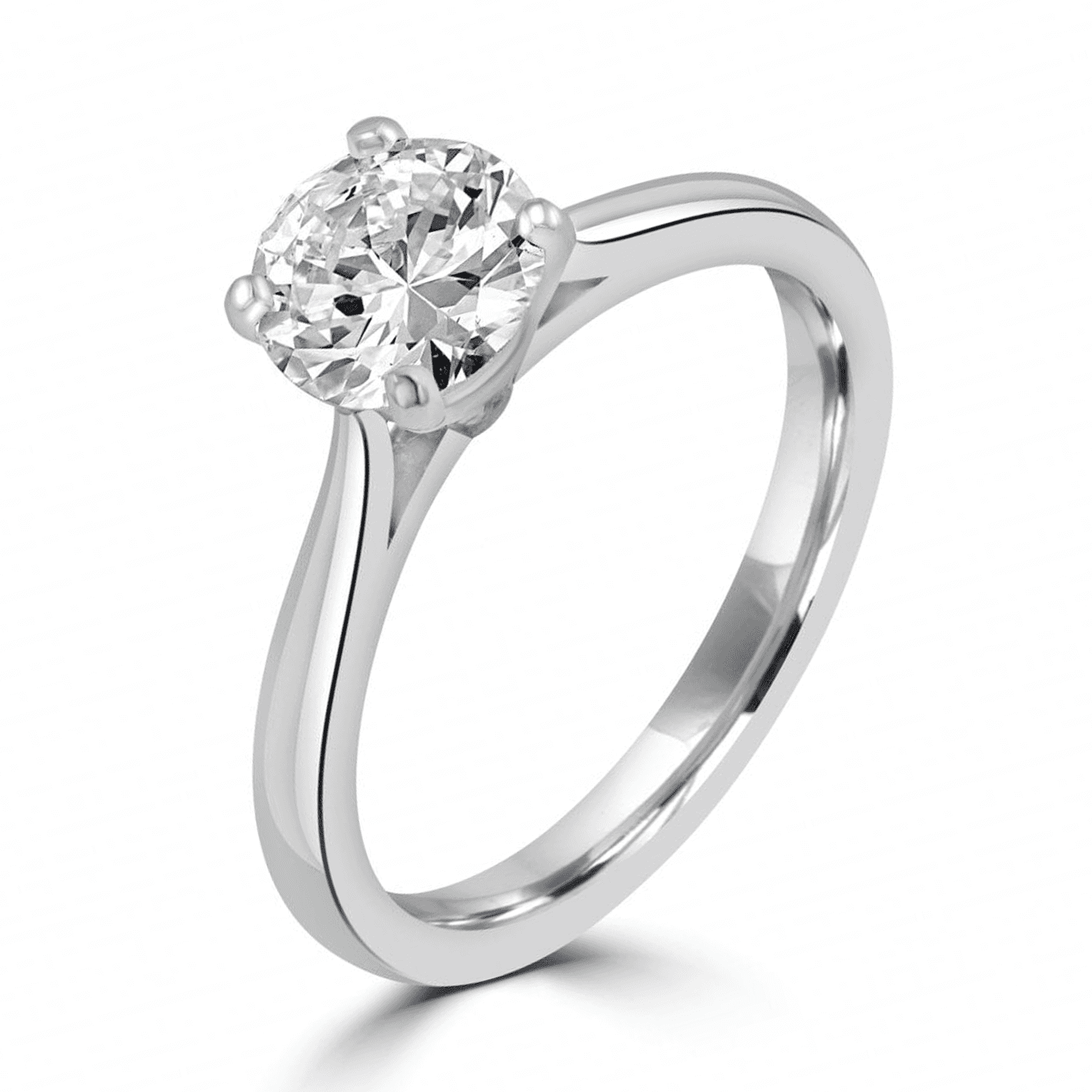 Platinum Round Brilliant Cut Diamond (Total 1.16ct) Engagement Ring