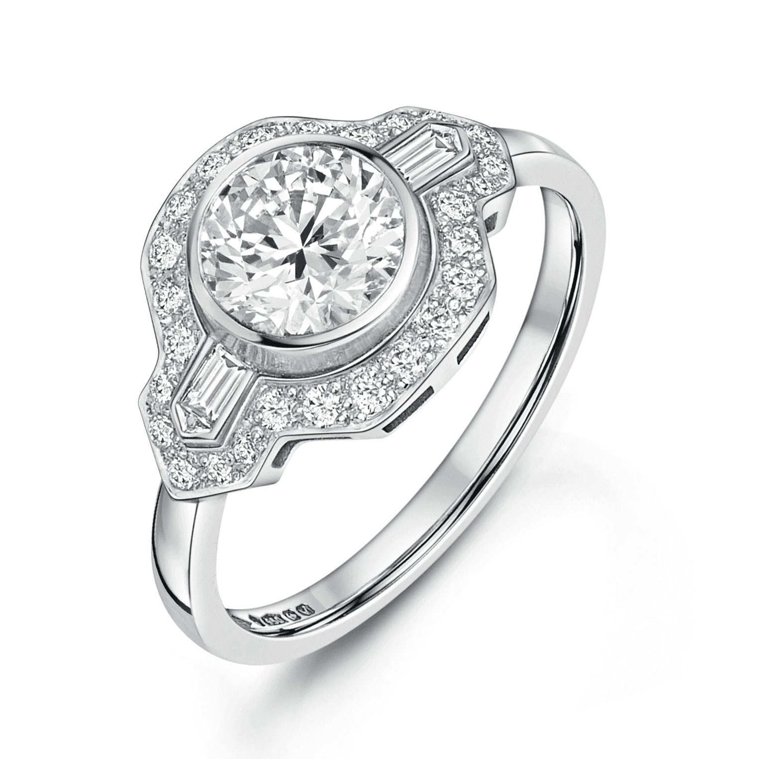 1.03ct Diamond Deco Inspired Ring