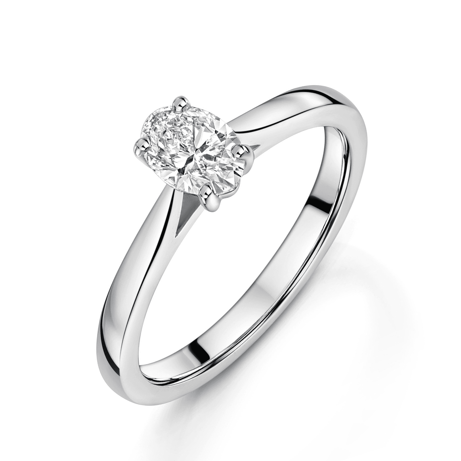 Platinum 0.53ct Oval Lab Grown Diamond Engagement Ring