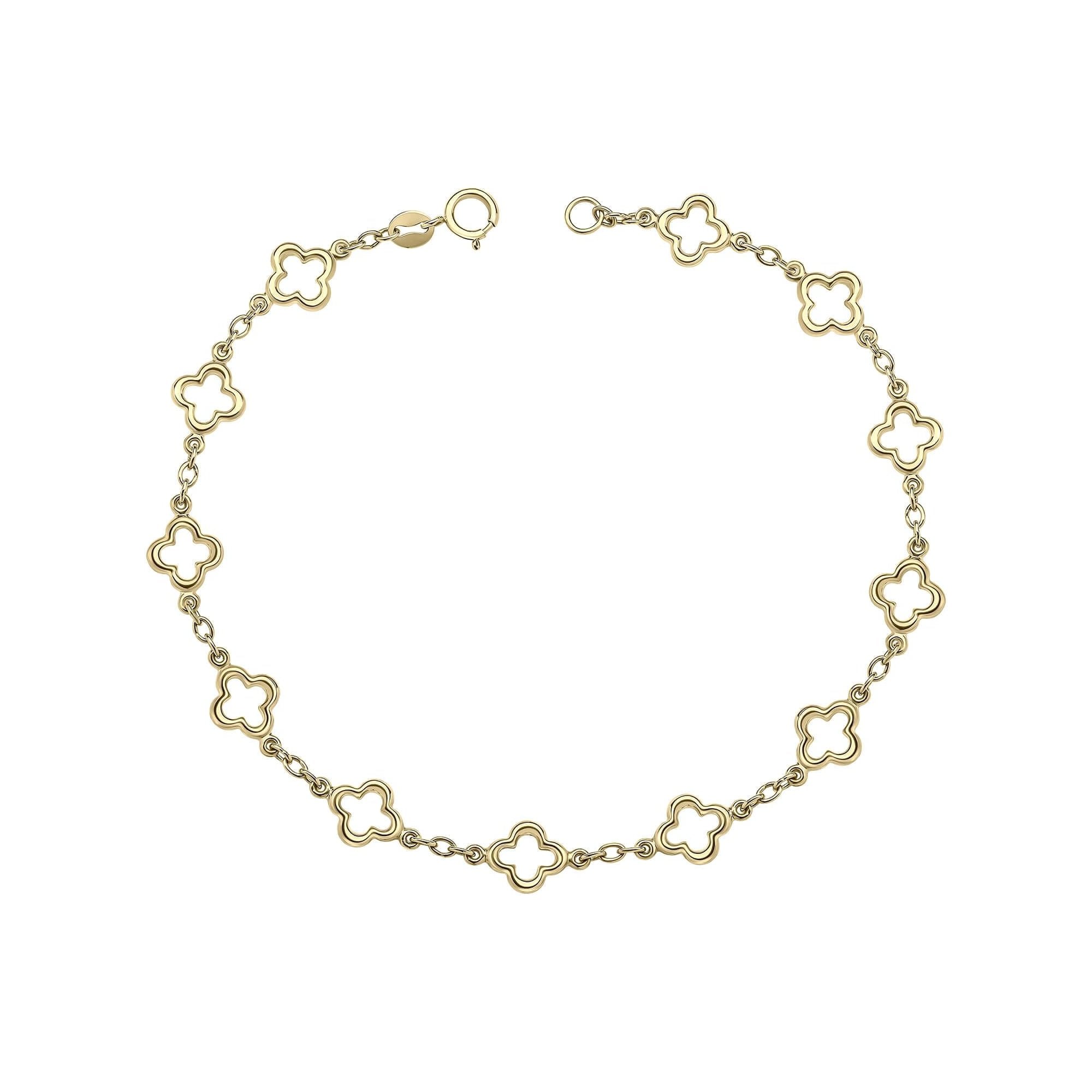9ct Yellow Gold Clover Bracelet