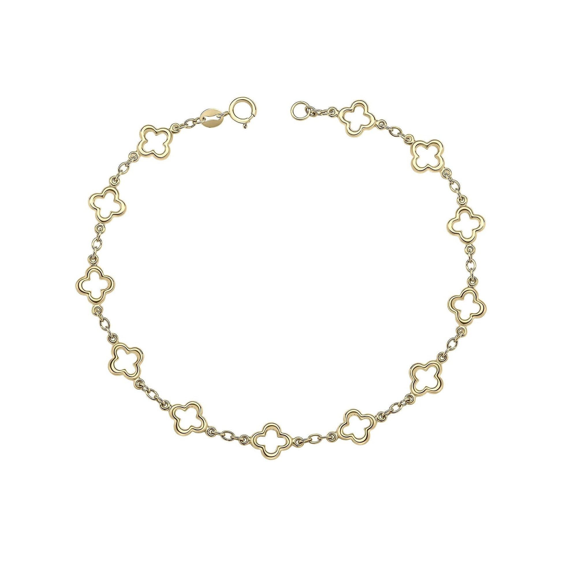 9ct Yellow Gold Clover Bracelet