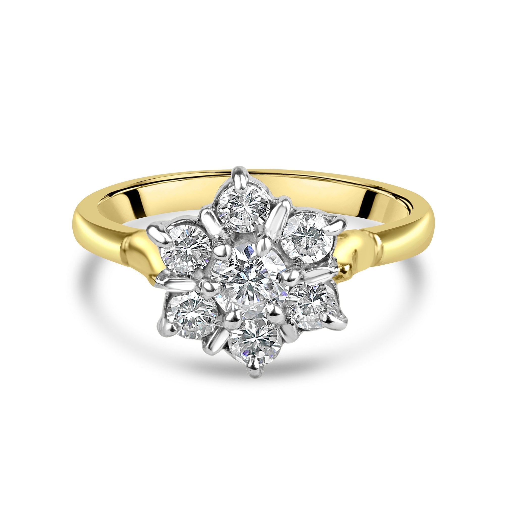 18ct Gold Round Diamond Cluster Pre-Owned Ring