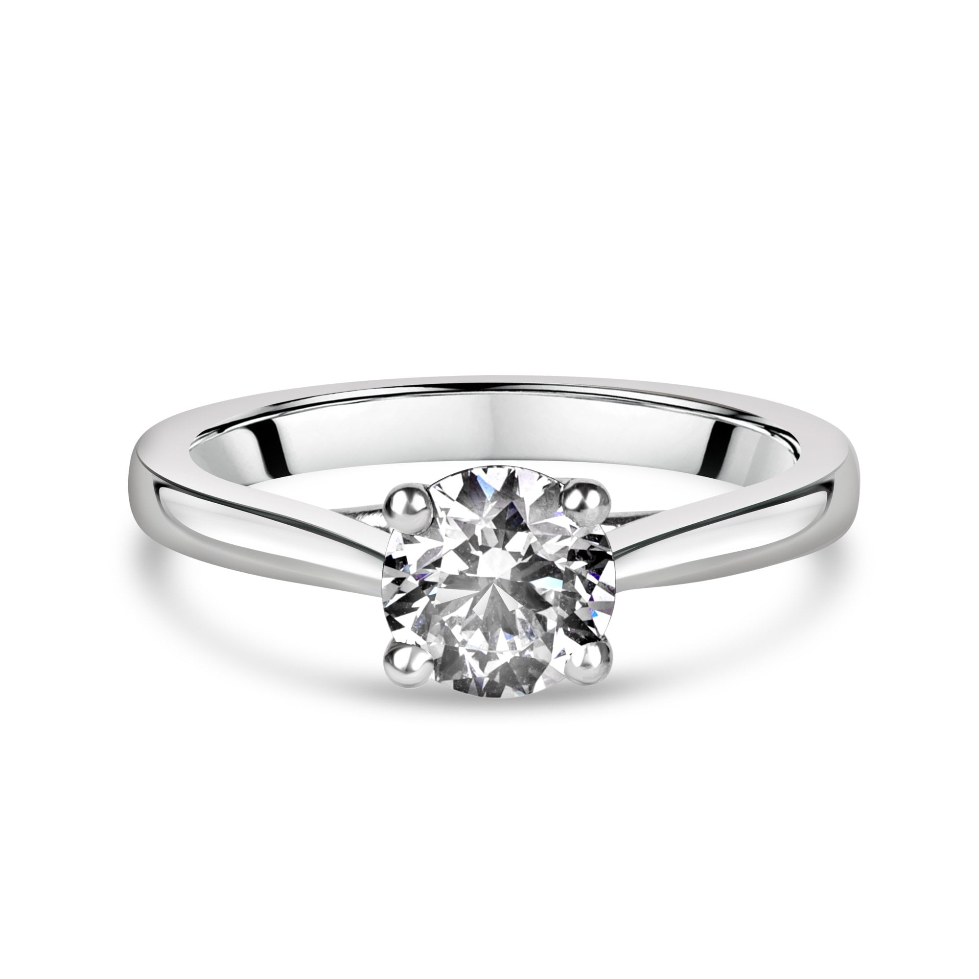 Platinum 1.01ct GIA Cert Round Brilliant Cut Diamond Engagement Ring