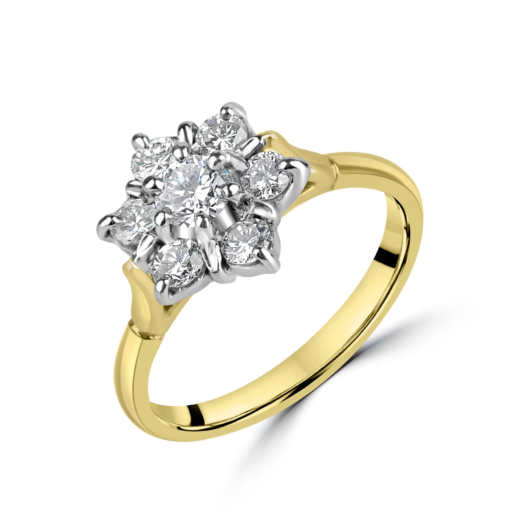 18ct Gold Round Diamond Cluster Pre-Owned Ring