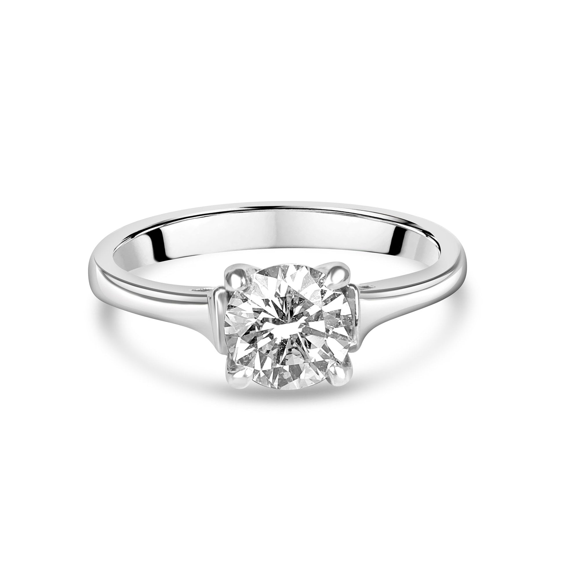 Platinum Claw Set Brilliant Cut Diamond 1.05ct Total Pre-Owned Engagement Ring