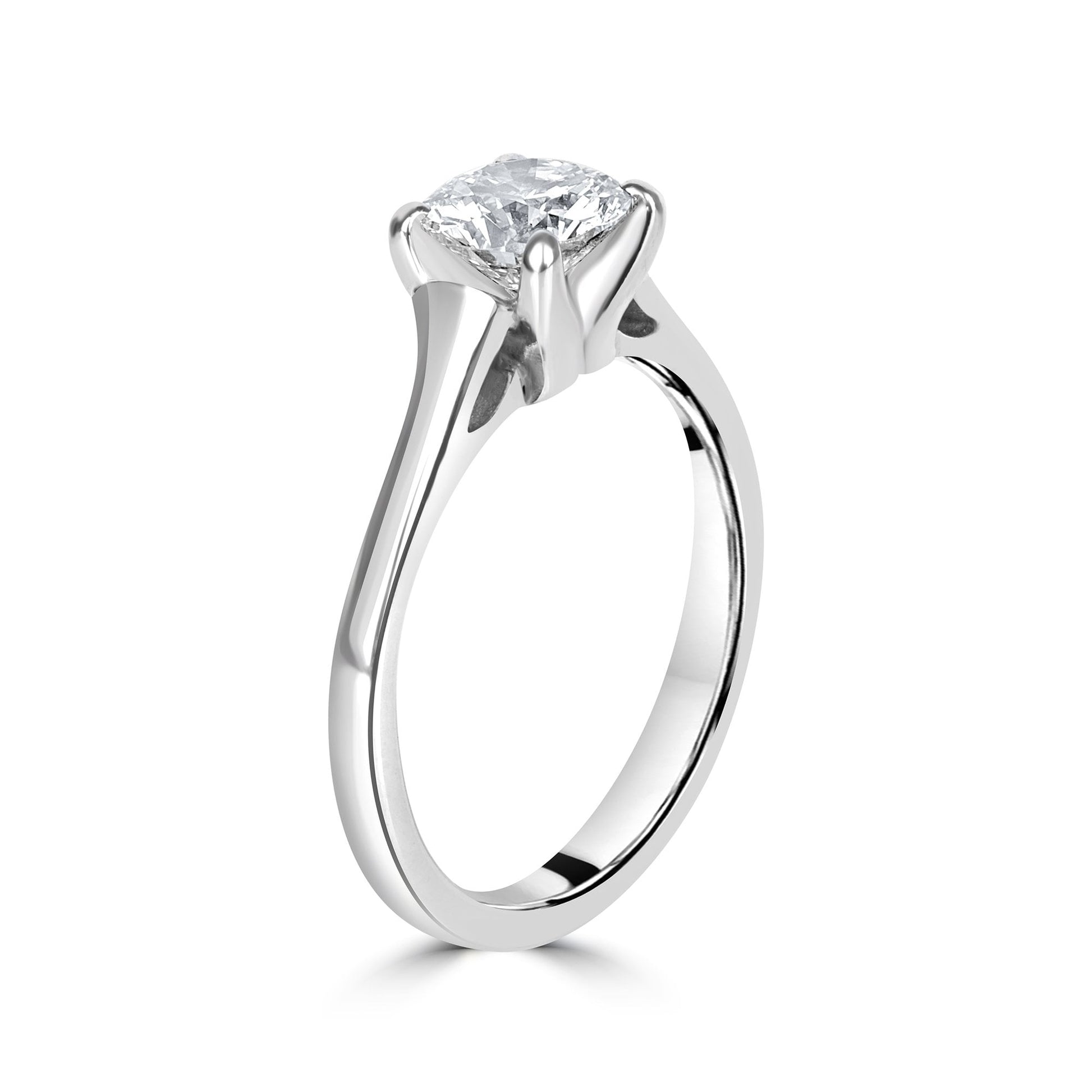 Platinum Claw Set Brilliant Cut Diamond 1.05ct Total Pre-Owned Engagement Ring