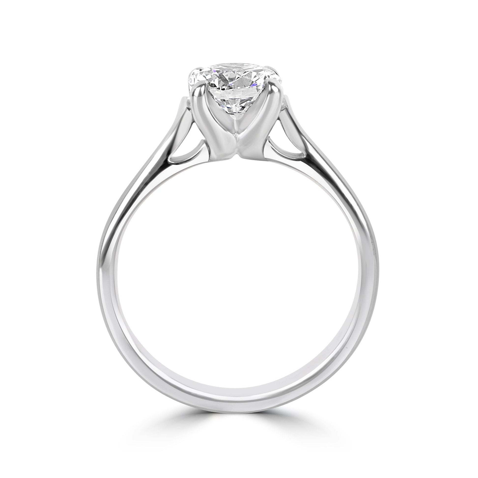 Platinum Claw Set Brilliant Cut Diamond 1.05ct Total Pre-Owned Engagement Ring