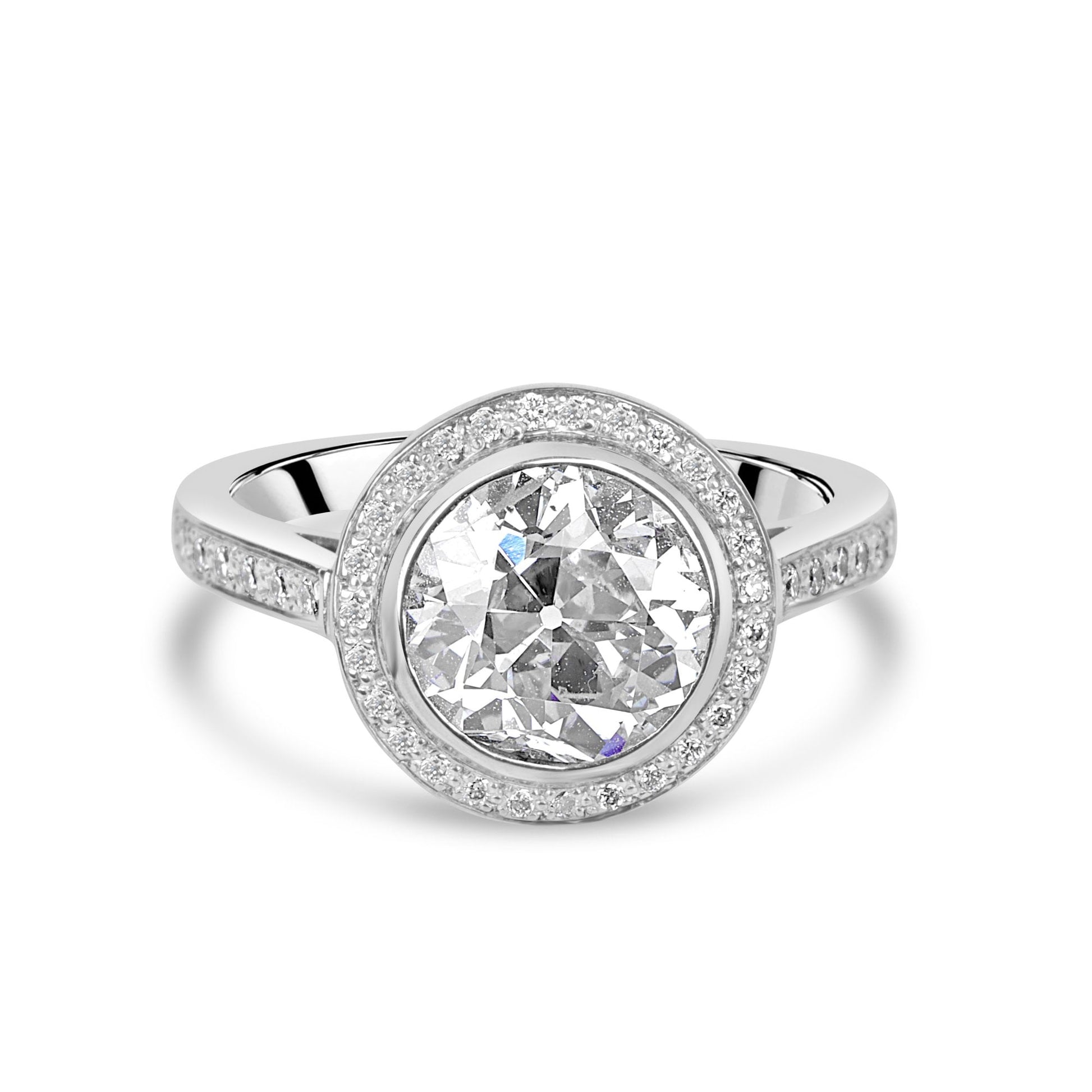 2.47ct White Gold Diamond Halo Engagement Ring