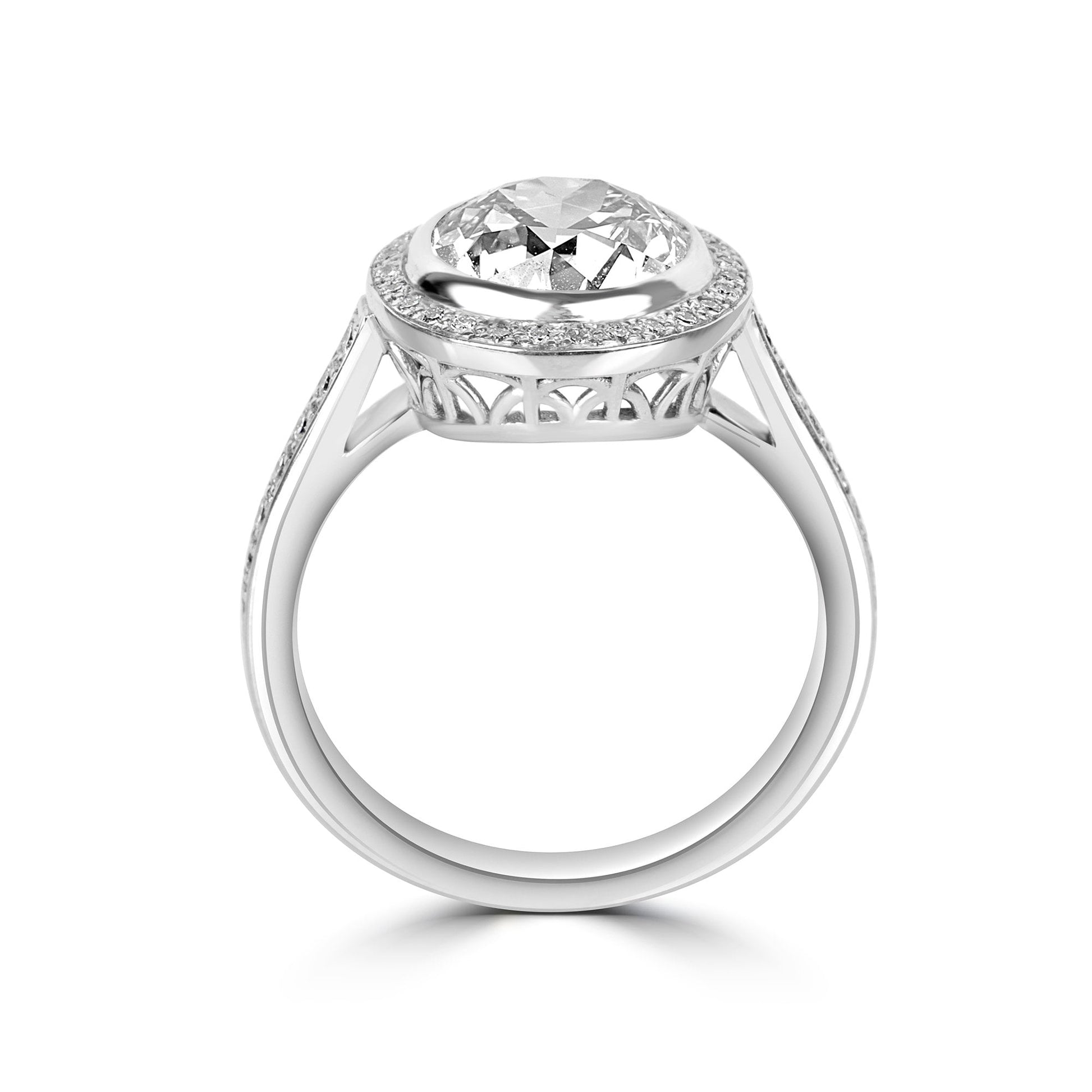 2.47ct White Gold Diamond Halo Engagement Ring