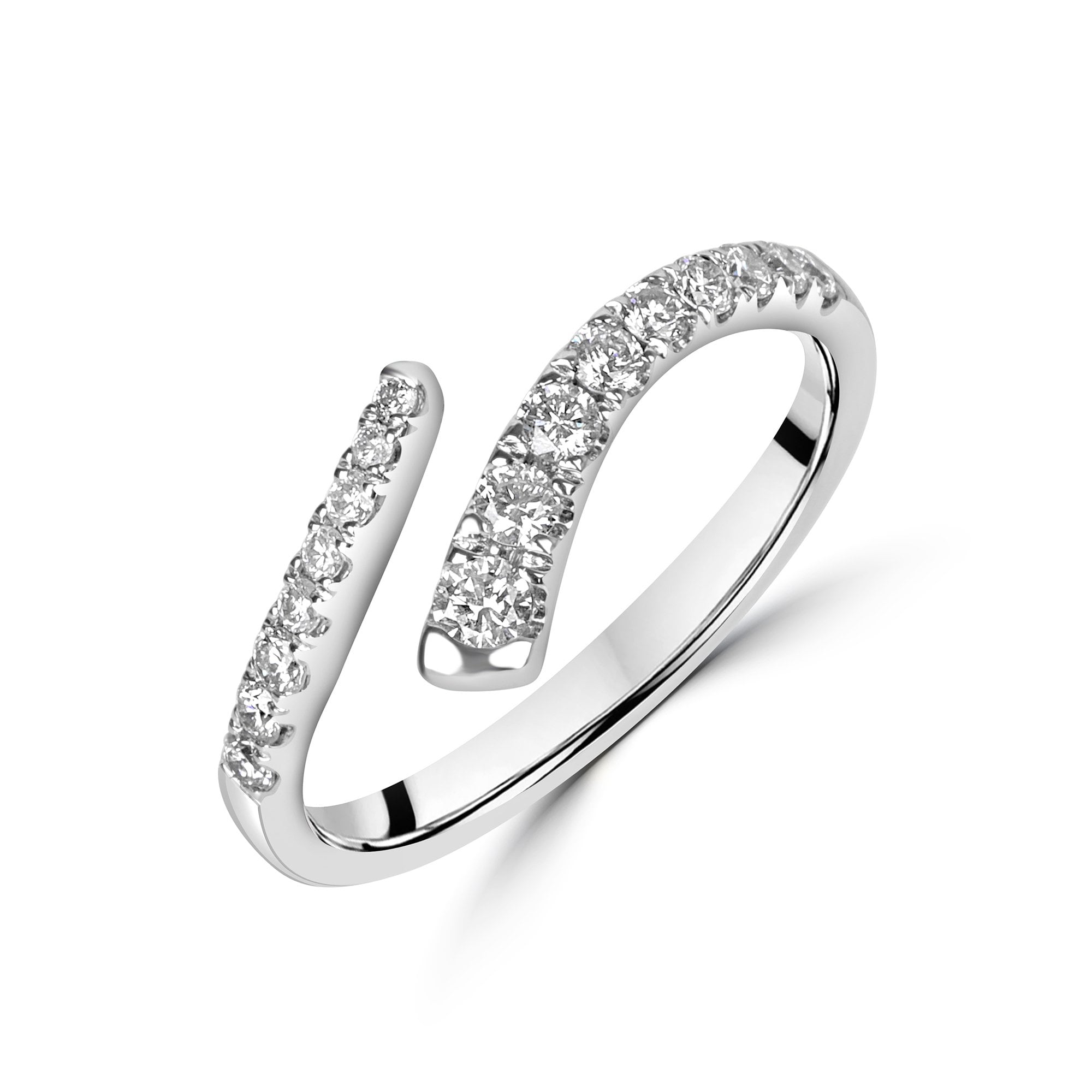 Platinum Diamond 0.37ct Total Open Crossover Dress Ring