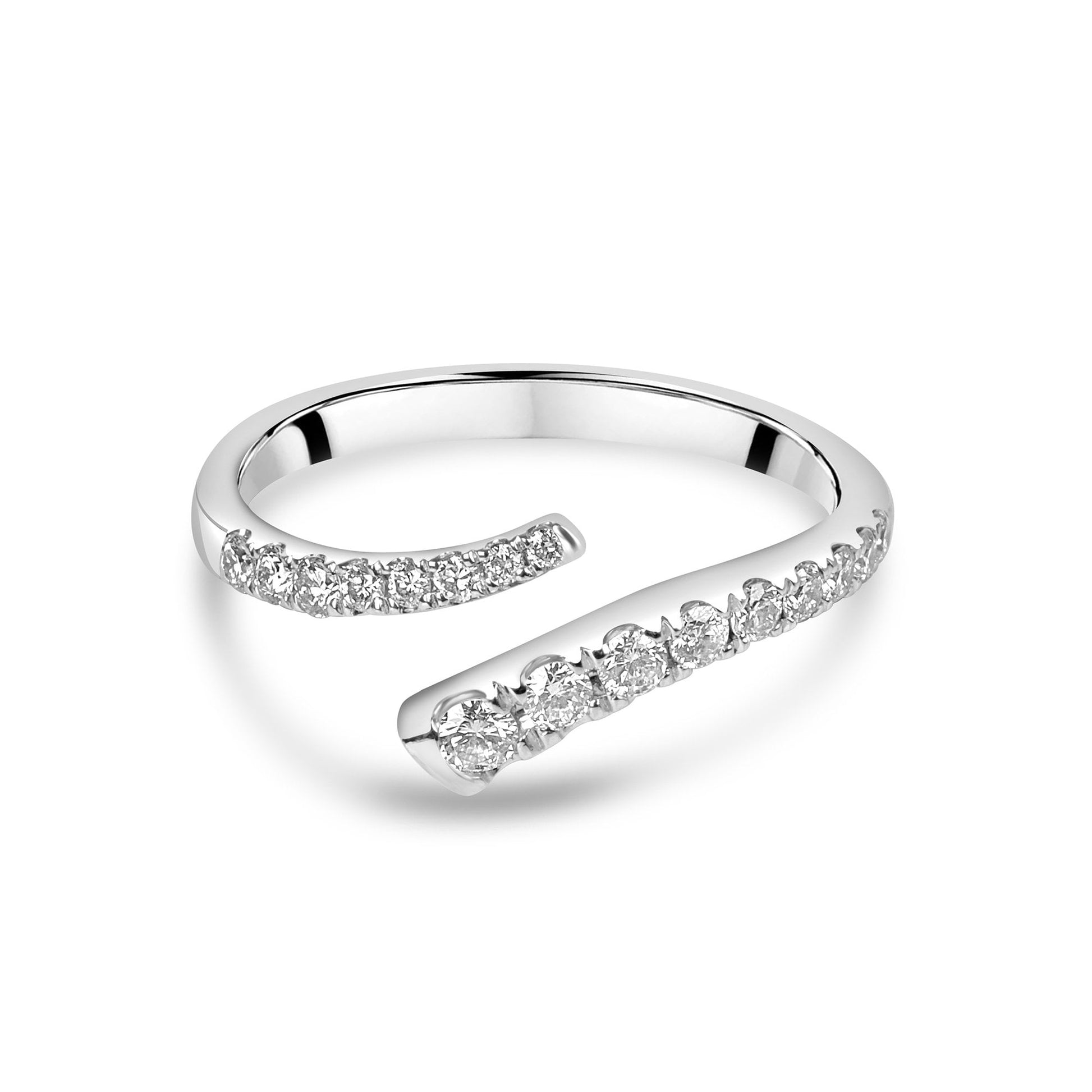 Platinum Diamond 0.37ct Total Open Crossover Dress Ring