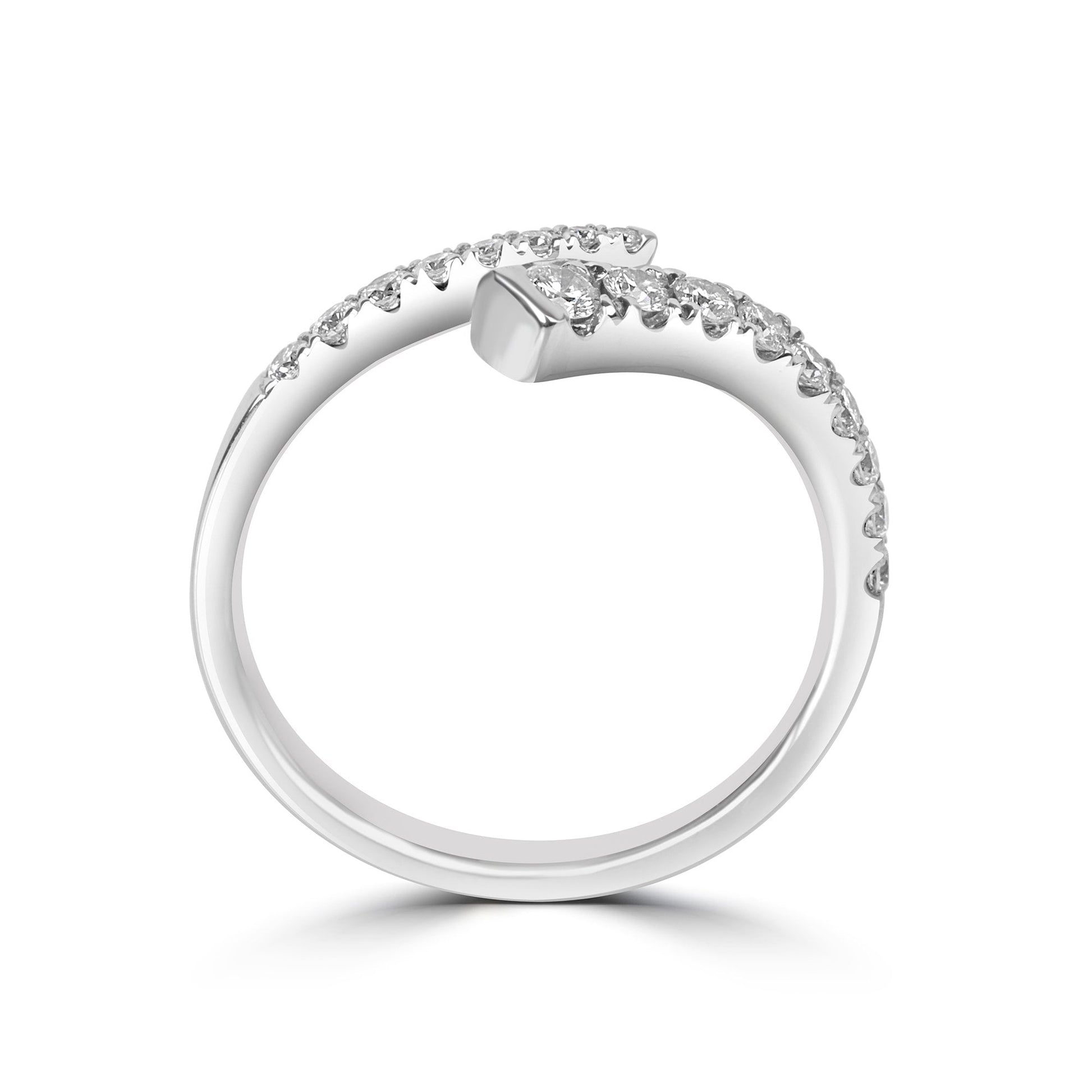 Platinum Diamond 0.37ct Total Open Crossover Dress Ring