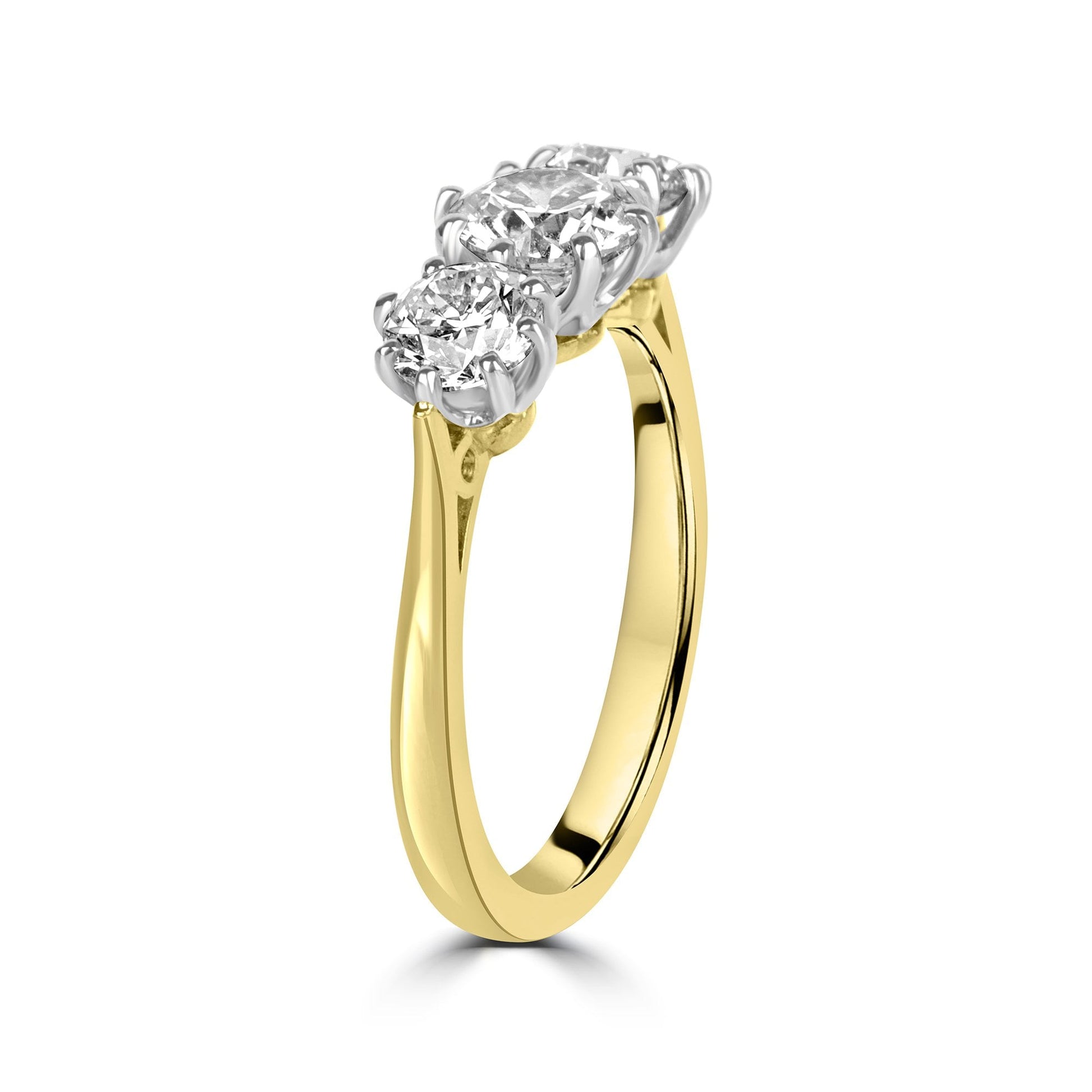 18ct Gold 1.52ct Round Diamond Three Stone Ring
