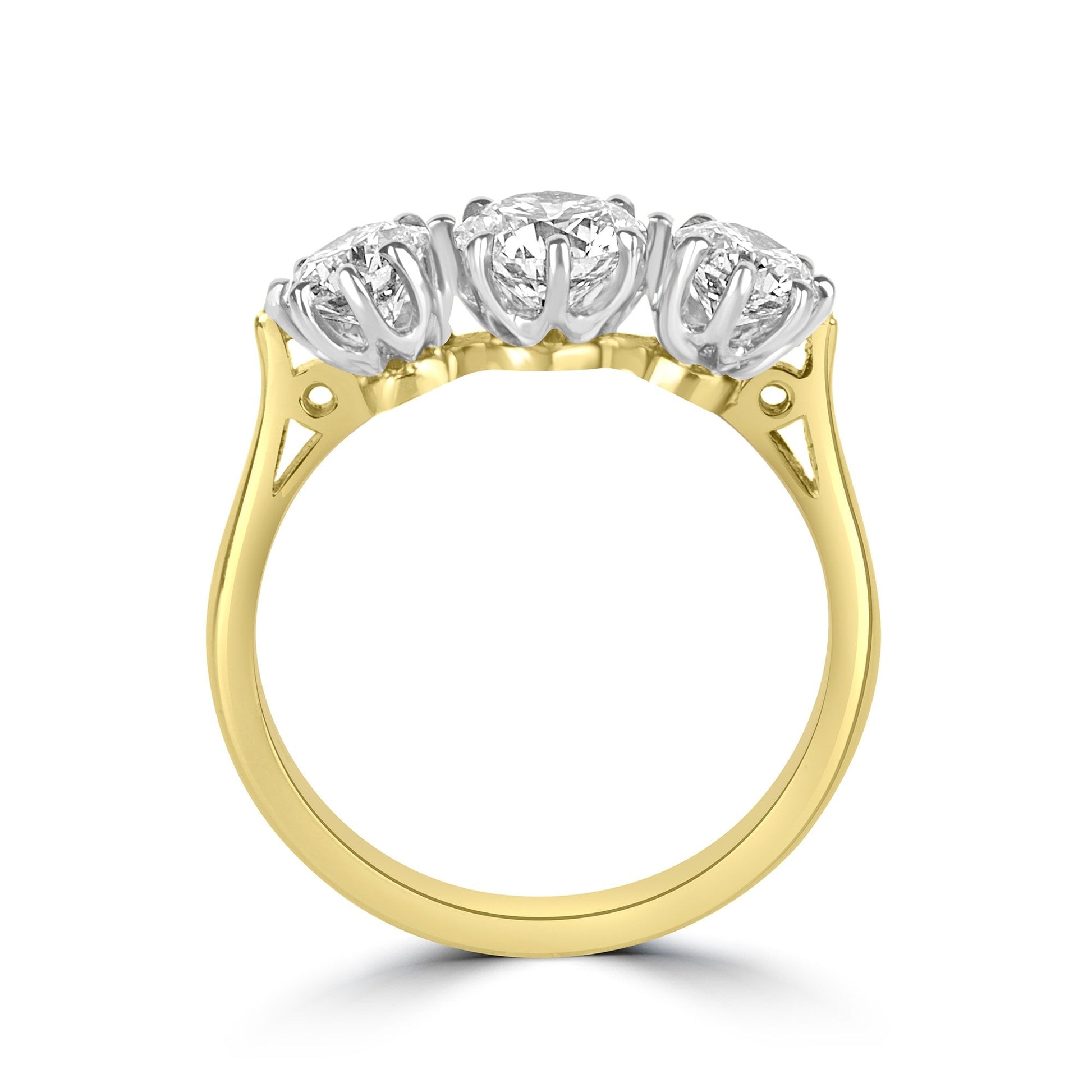 18ct Gold 1.52ct Round Diamond Three Stone Ring
