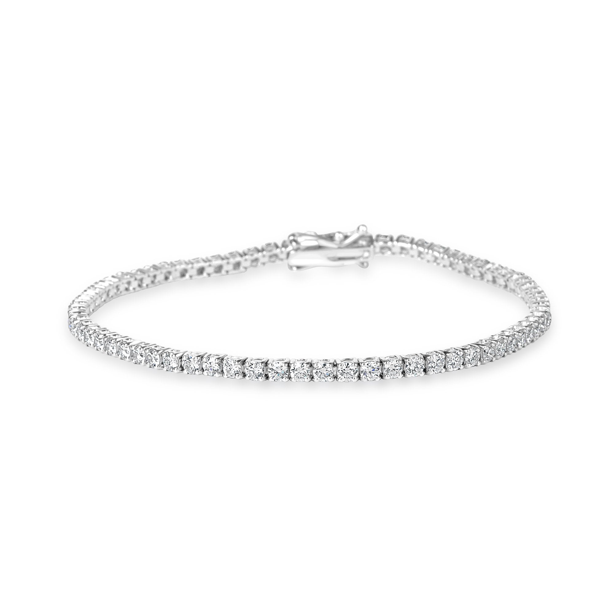 3.25ct Round Brilliant Cut Natural Diamond Line Bracelet