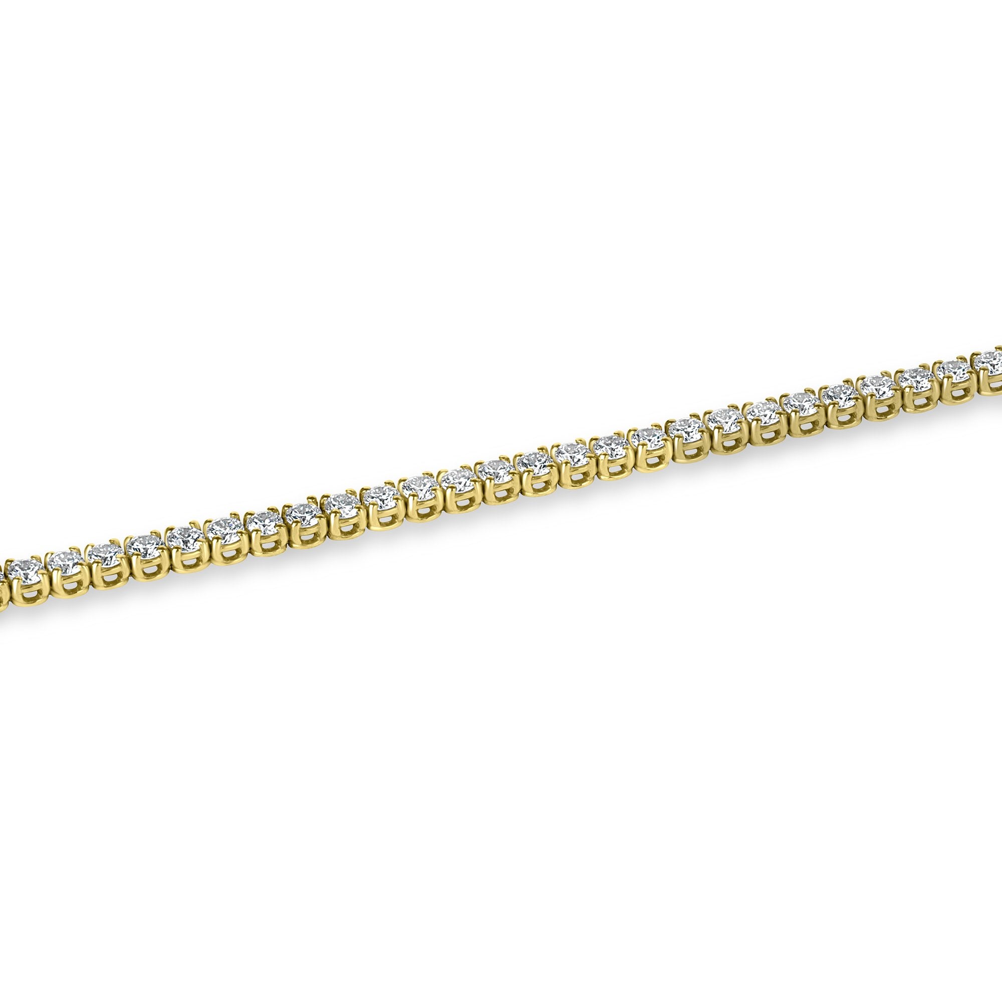 18ct Yellow Gold 4.01ct Round Diamond Line Bracelet