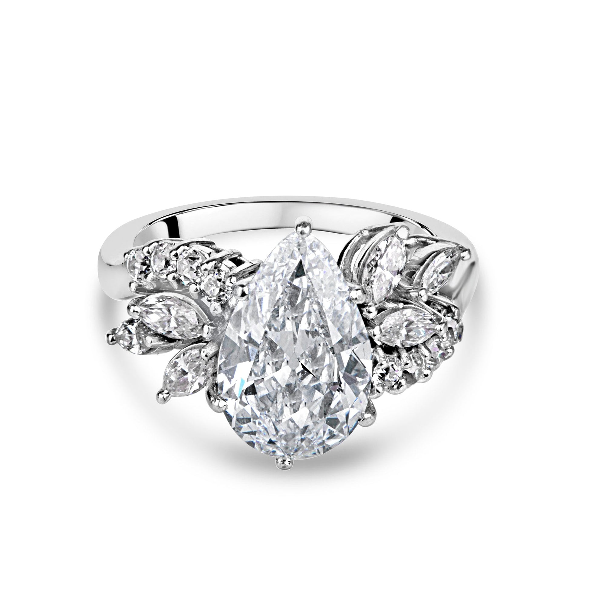 Platinum 2.44ct Pear Cut Vintage Diamond Pre-Owned Ring