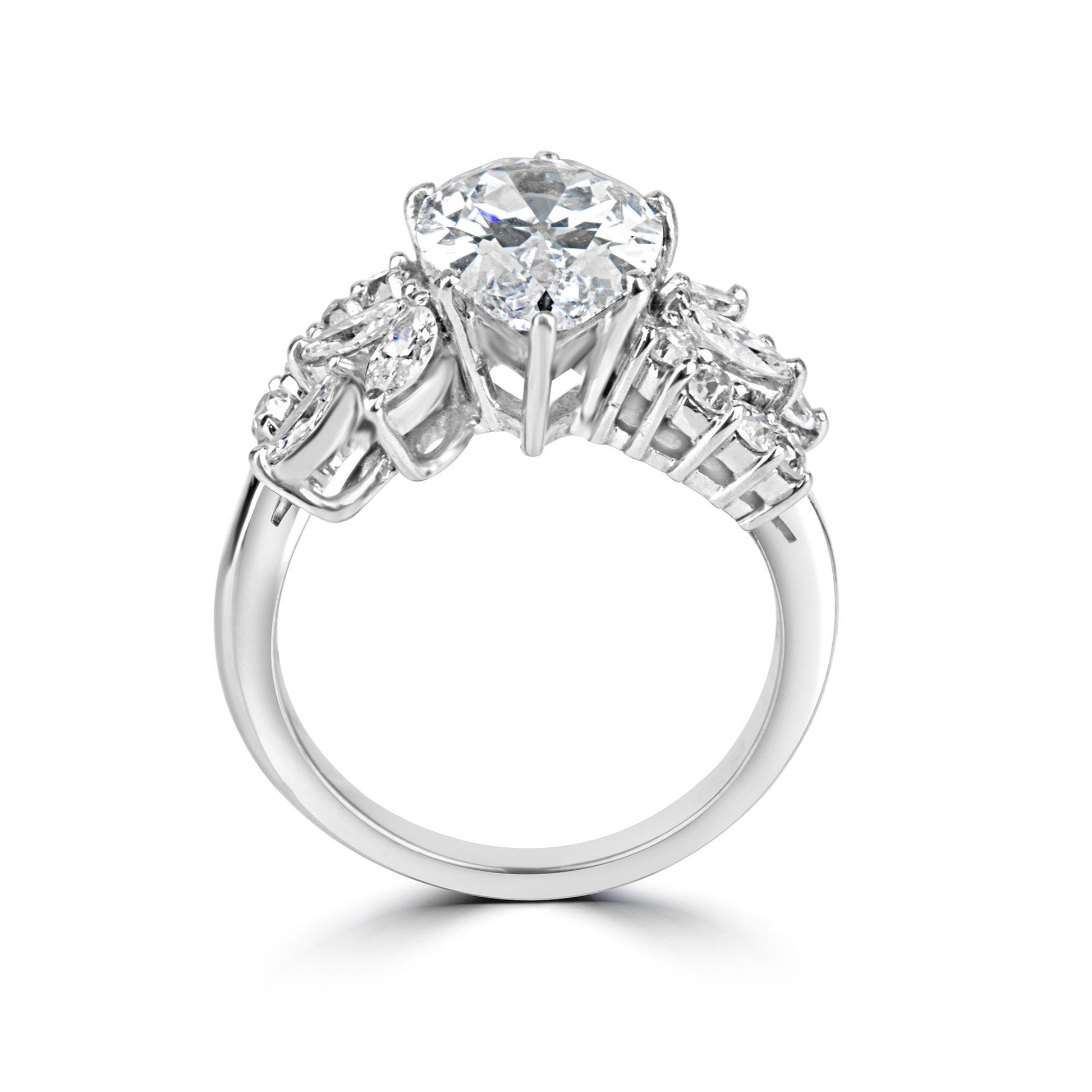 Platinum 2.44ct Pear Cut Vintage Diamond Pre-Owned Ring