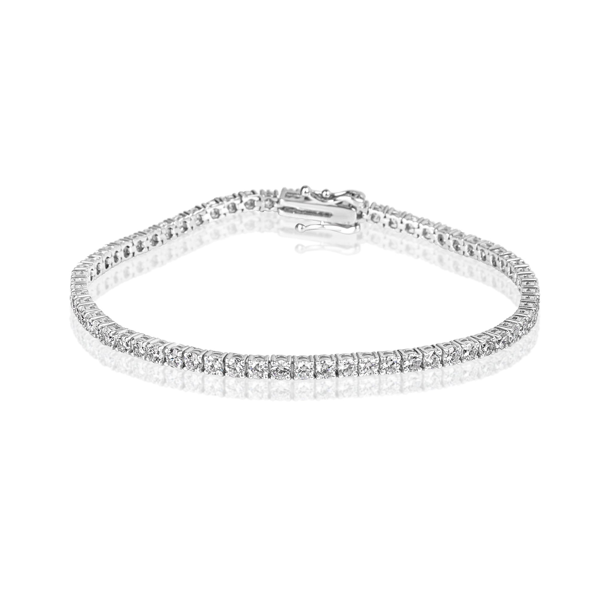 18ct White Gold 8.21ct Round Brilliant Cut Diamond Line Bracelet