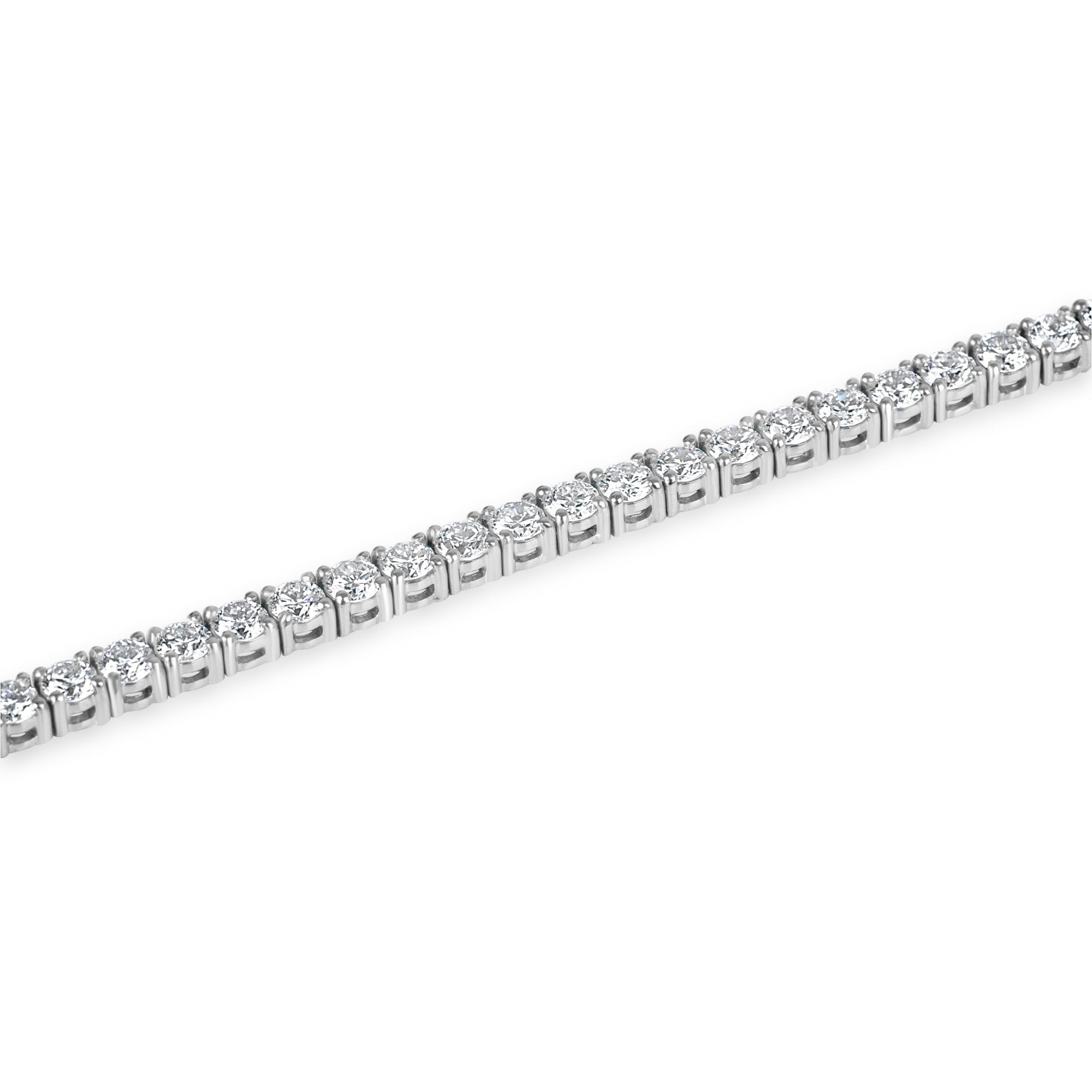 18ct White Gold 8.21ct Round Brilliant Cut Diamond Line Bracelet