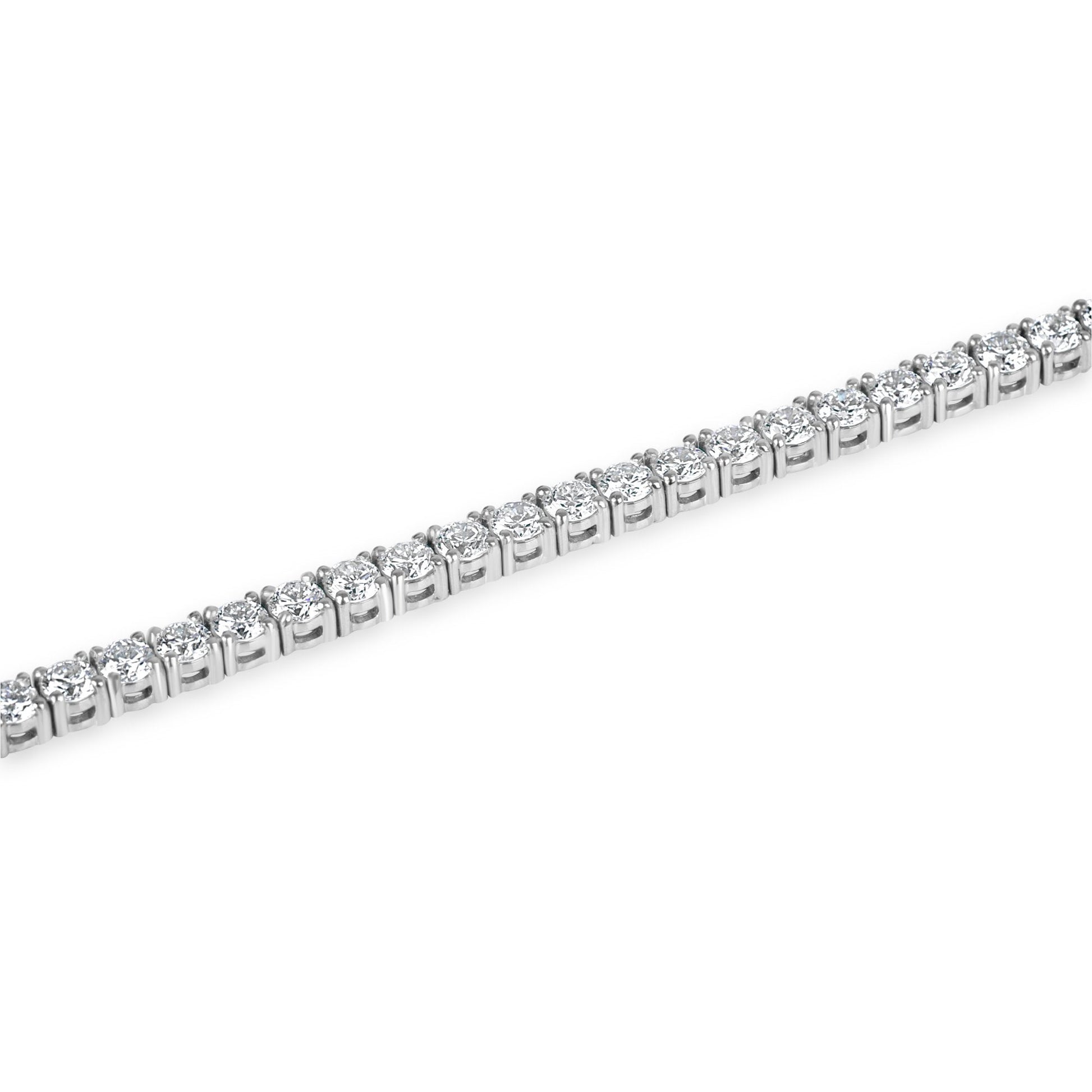 18ct White Gold 8.21ct Round Brilliant Cut Diamond Line Bracelet
