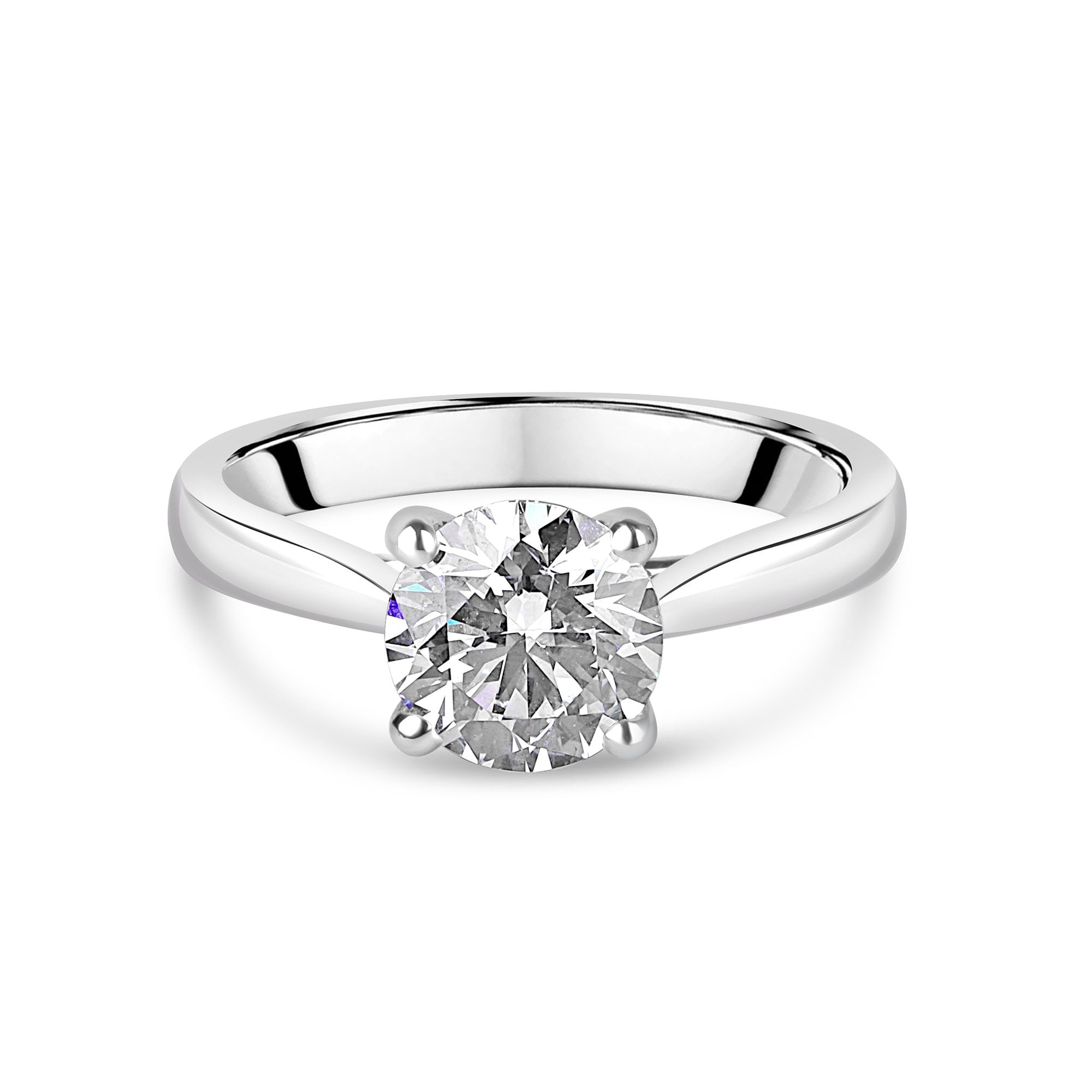 Platinum 1.59ct Round Brilliant Cut Lab Grown Diamond Solitaire Engagement Ring
