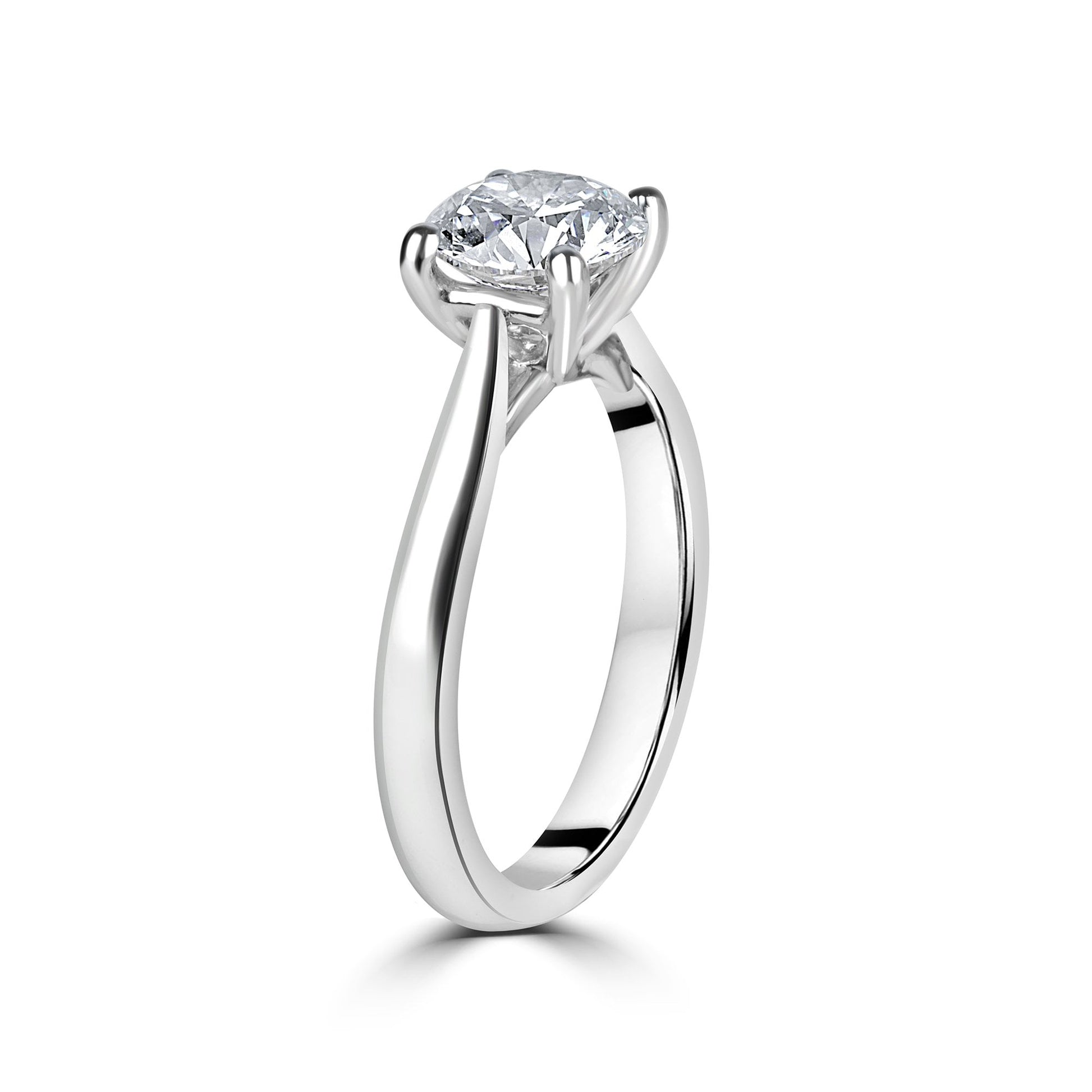 Platinum 1.59ct Round Brilliant Cut Lab Grown Diamond Solitaire Engagement Ring