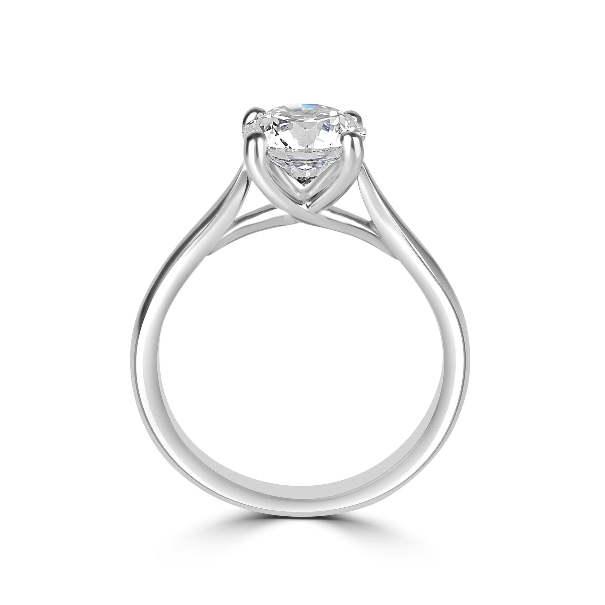 Platinum 1.59ct Round Brilliant Cut Lab Grown Diamond Solitaire Engagement Ring