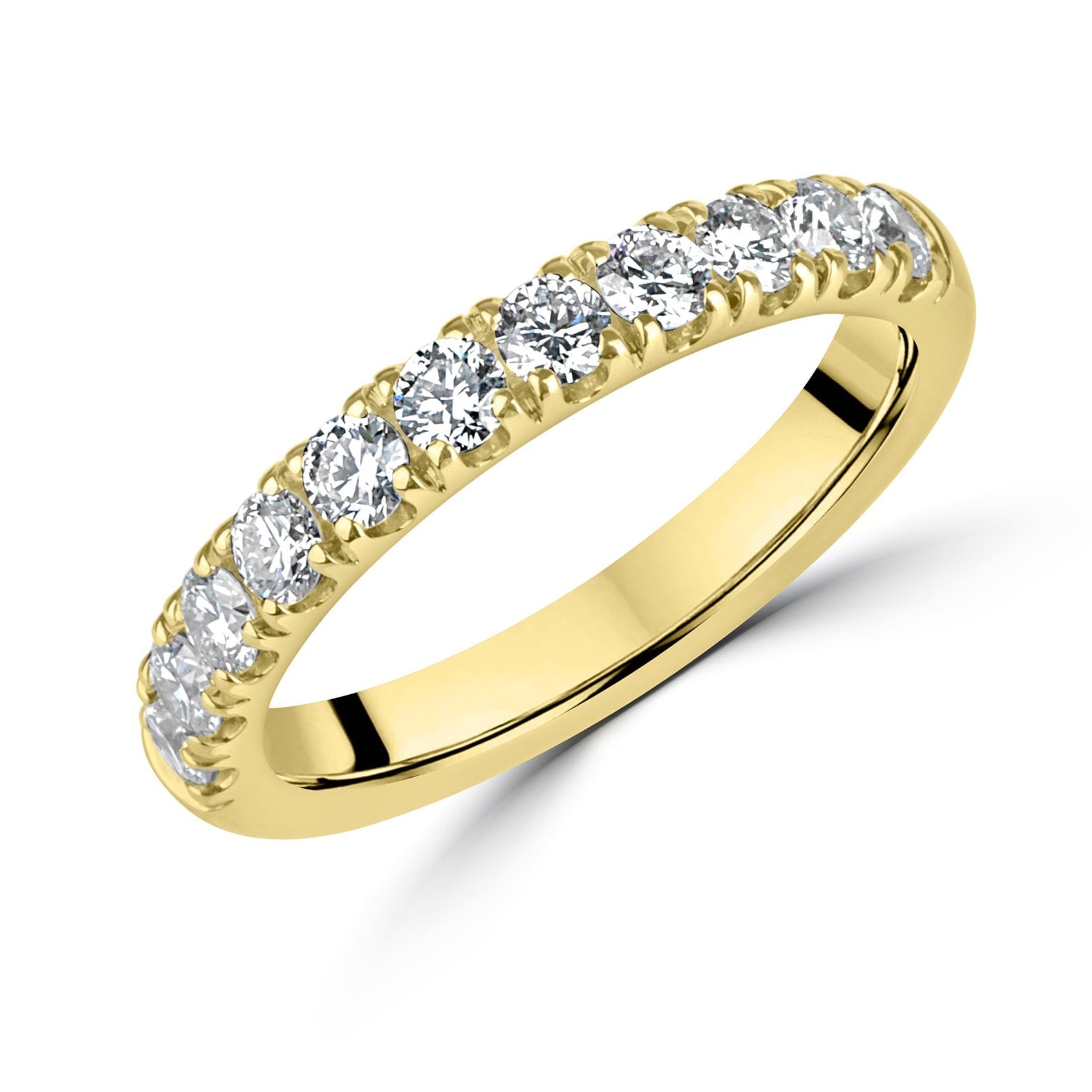 18ct Yellow Gold 3mm Wide Lab grown Diamond Band Ring