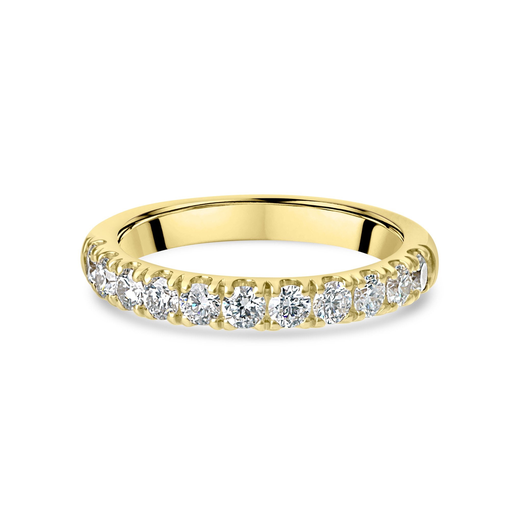 18ct Yellow Gold 3mm Wide Lab grown Diamond Band Ring