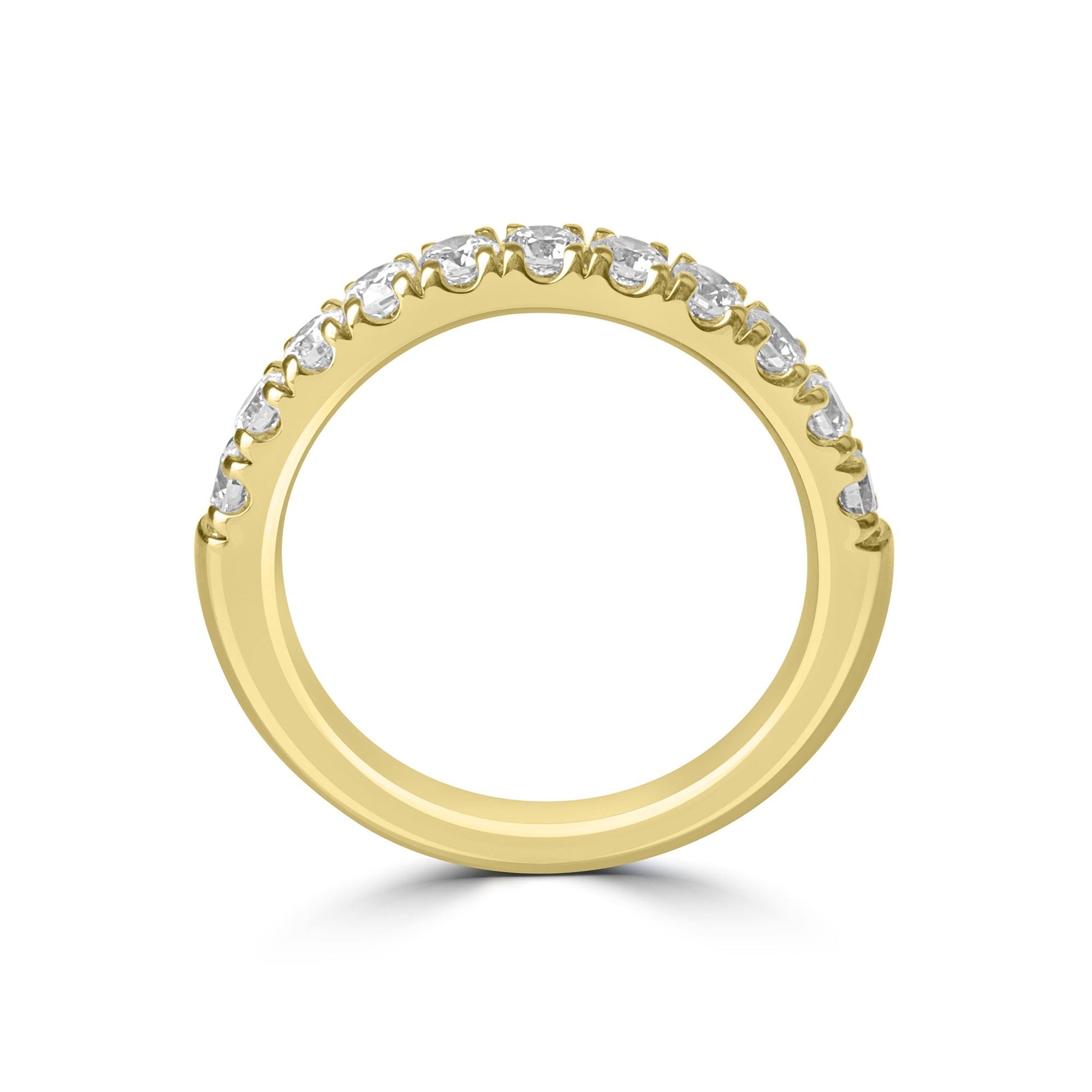 18ct Yellow Gold 3mm Wide Lab grown Diamond Band Ring