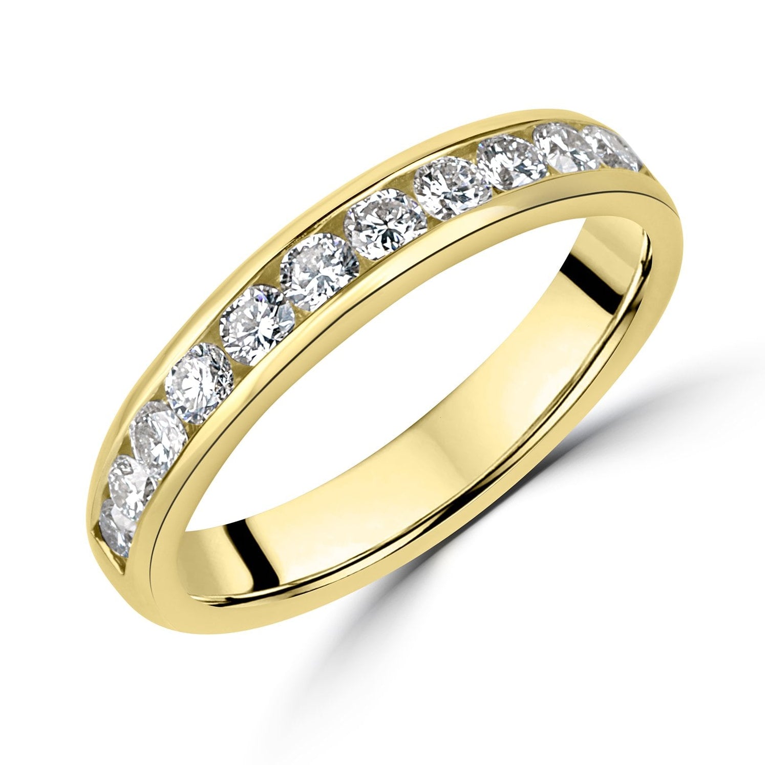 18ct Yellow Gold 3.5mm Wide Lab Grown Diamond Band Ring