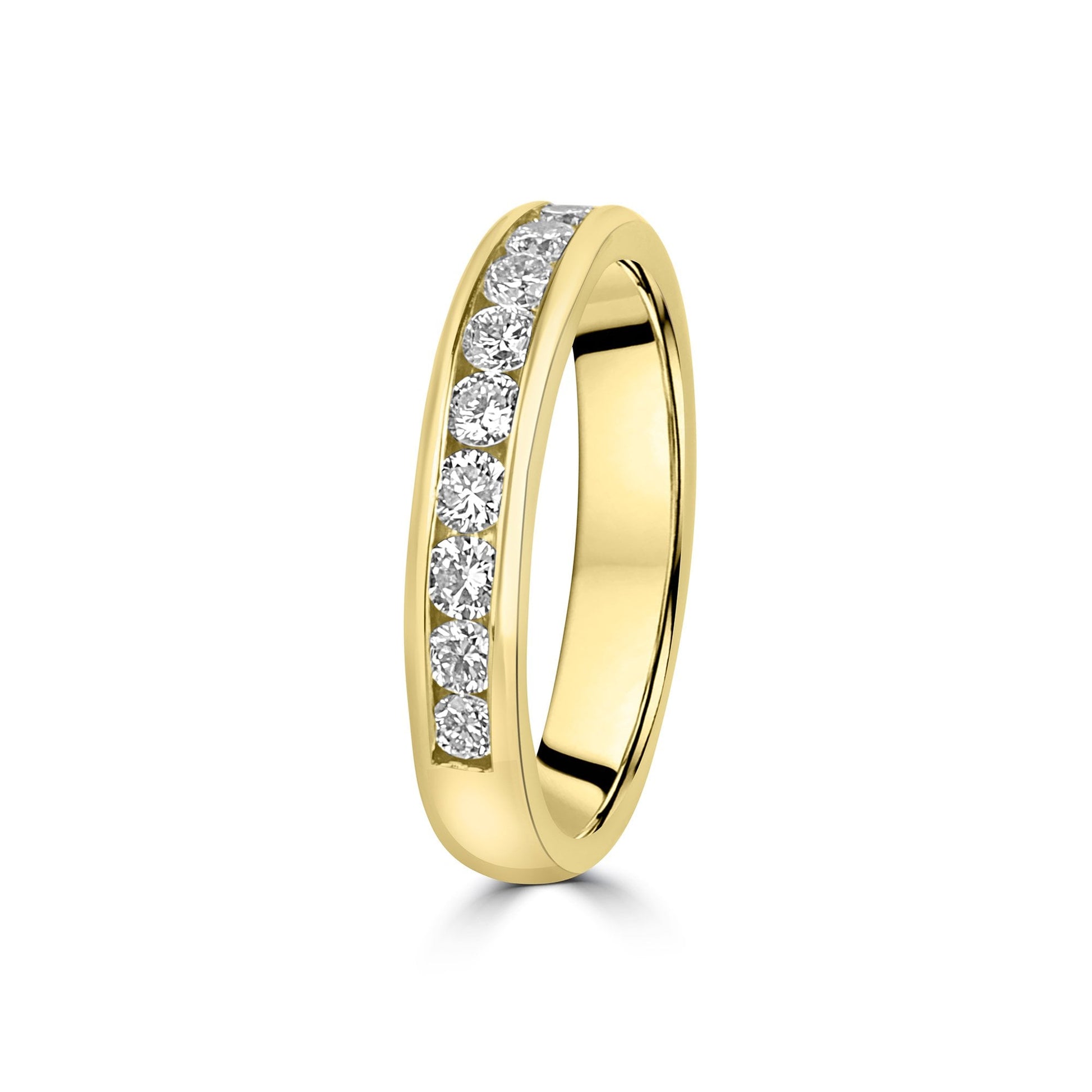 18ct Yellow Gold 3.5mm Wide Lab Grown Diamond Band Ring
