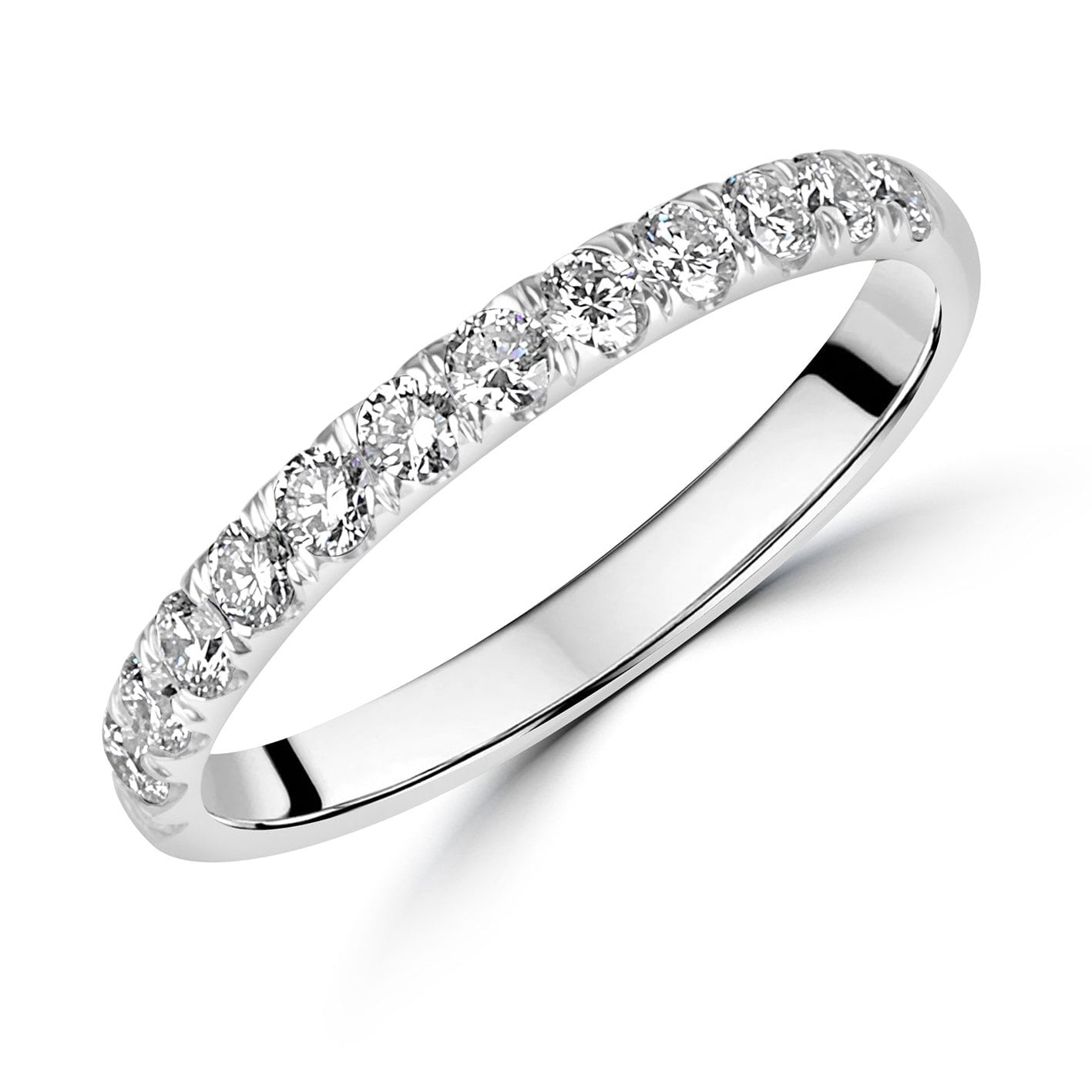 Platinum 2.2mm Wide Round Lab Grown Diamond Band Ring
