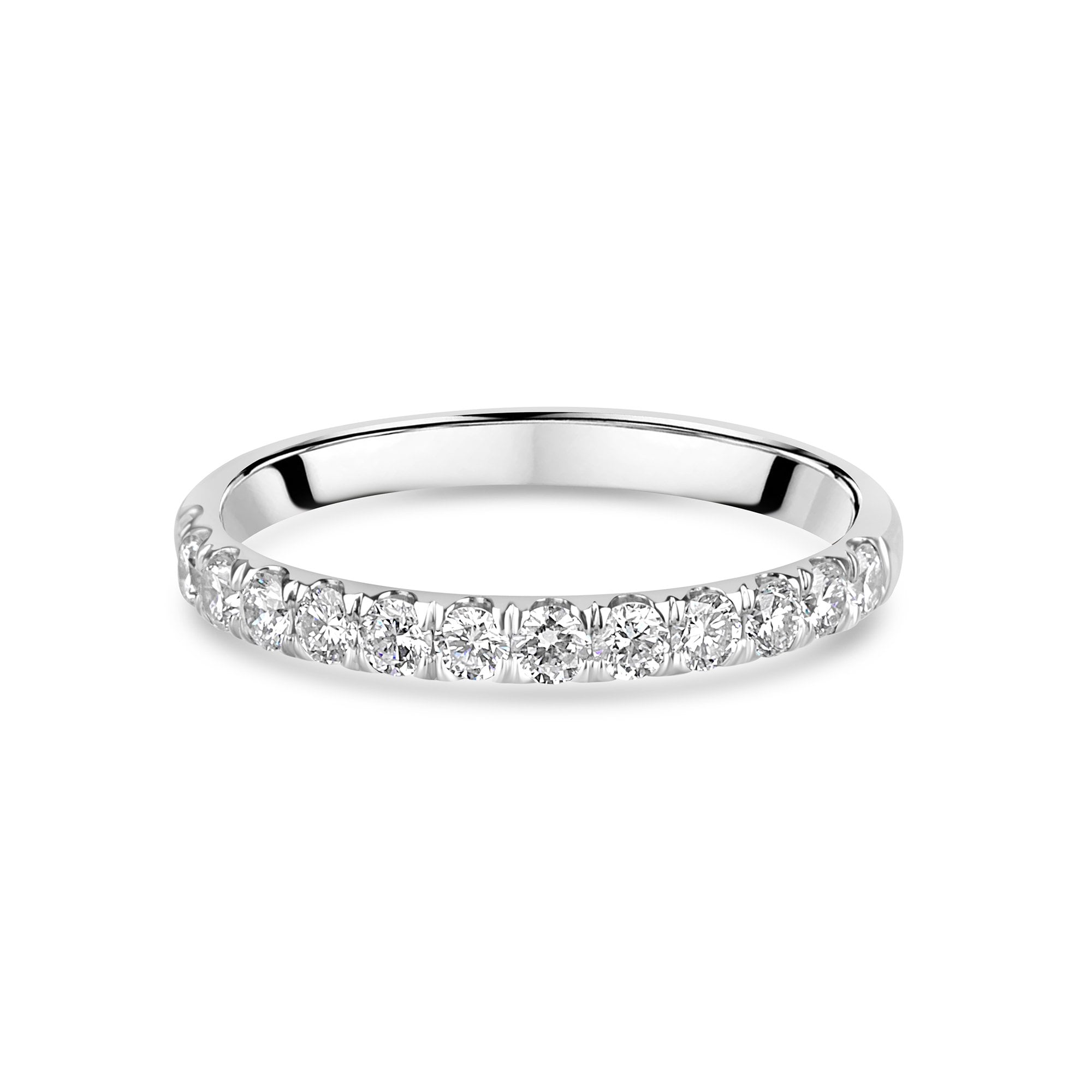 Platinum 2.2mm Wide Round Lab Grown Diamond Band Ring